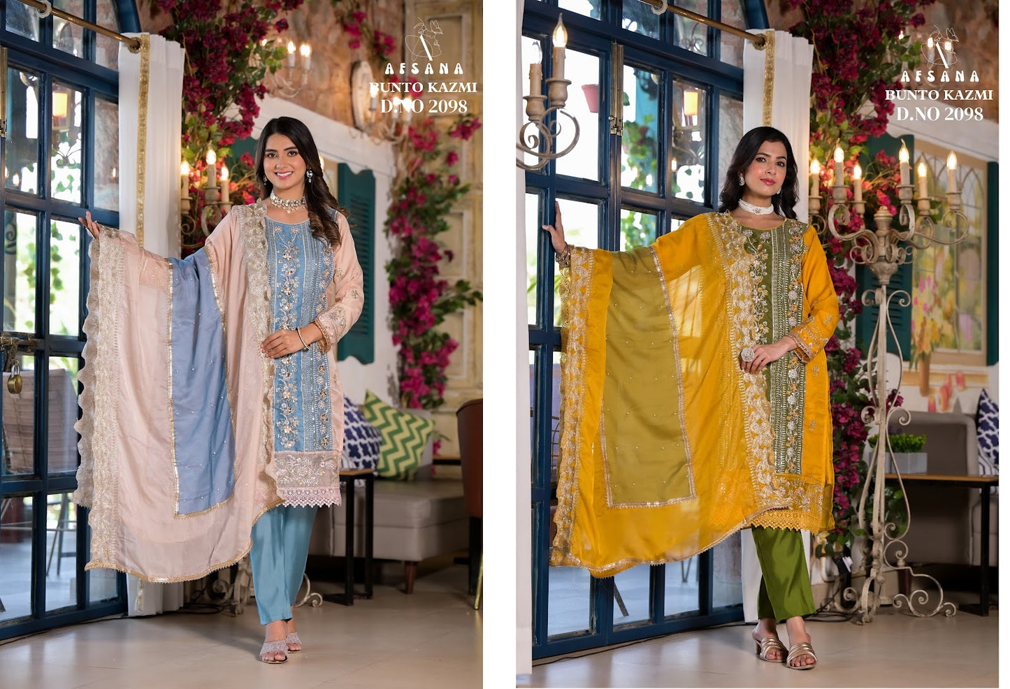 Bunto Kazmi Nx 2098 Afsana Organza Readymade Pant Style Suits Wholesaler