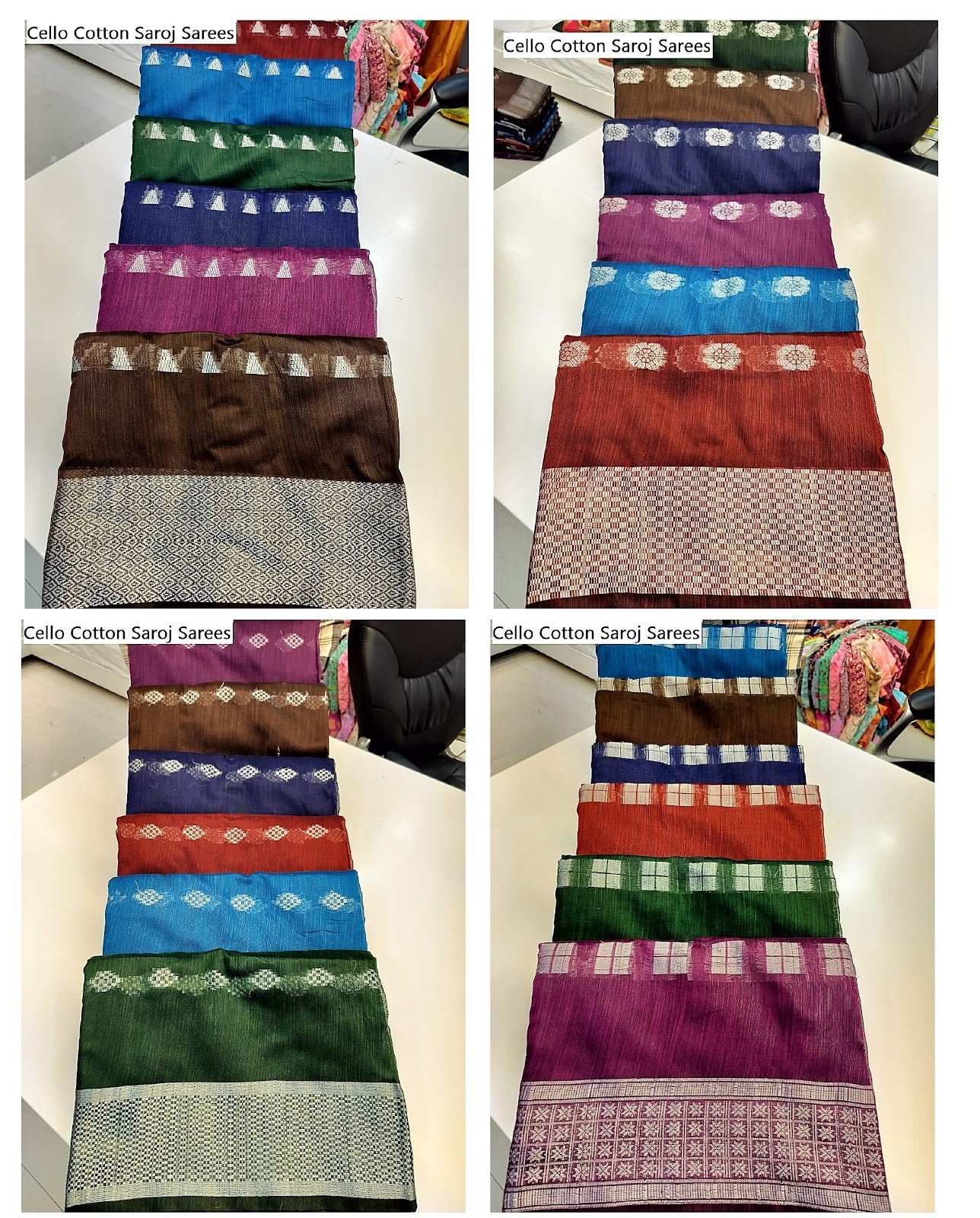 Cello Cotton Saroj Sarees Exporter Gujarat