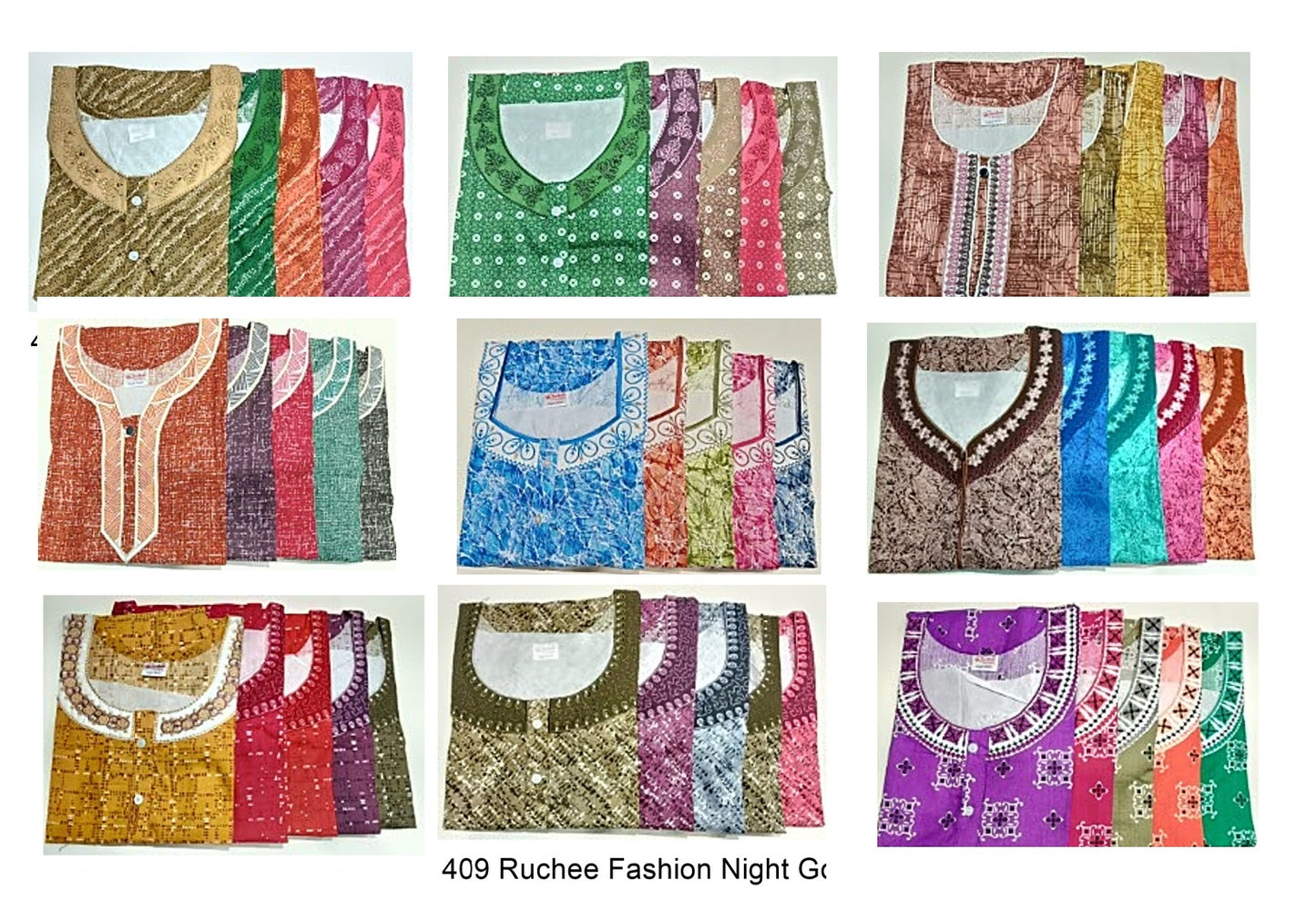 Cotton 1409 Ruchee Fashion Night Gowns Wholesaler