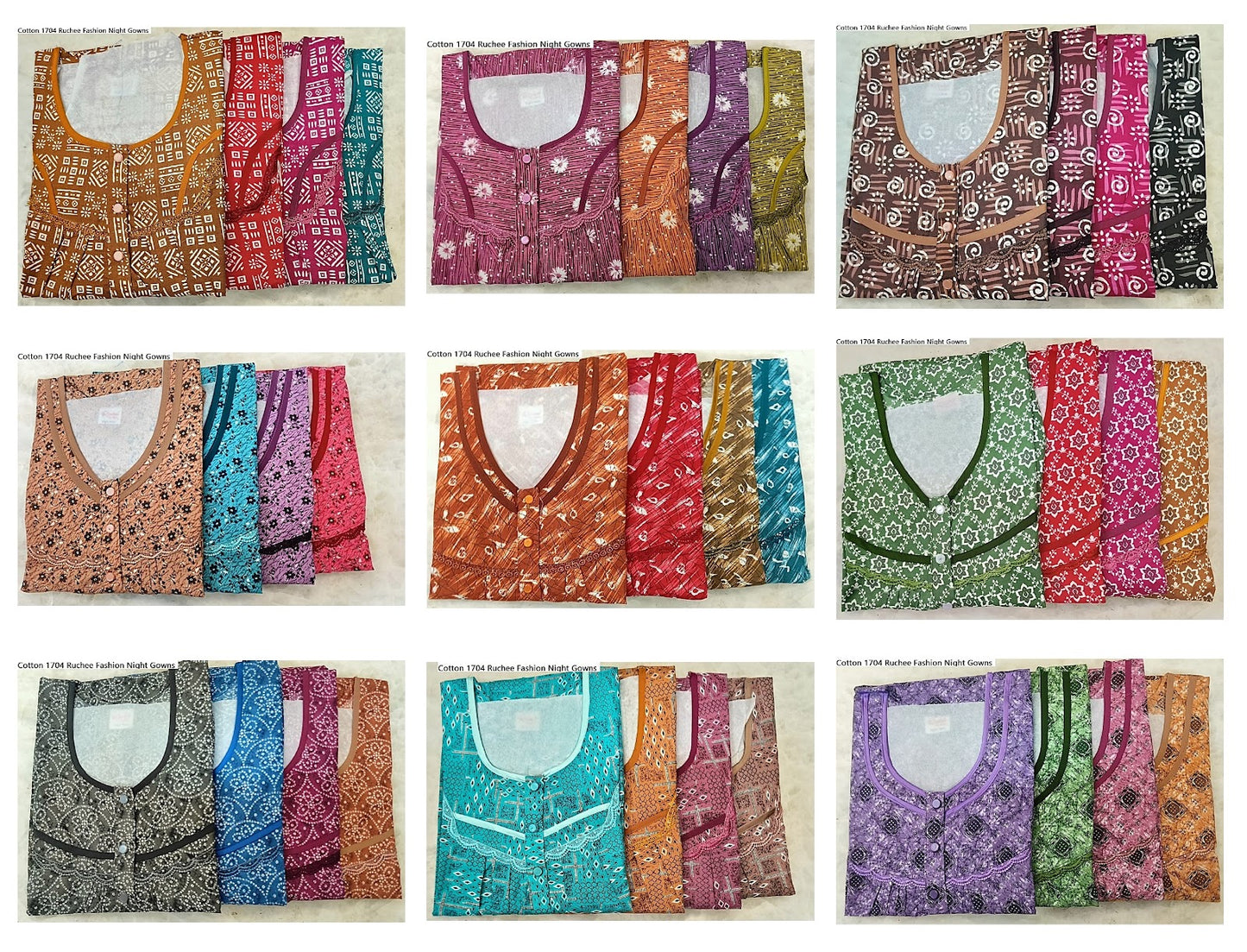 Cotton 1704 Ruchee Fashion Night Gowns