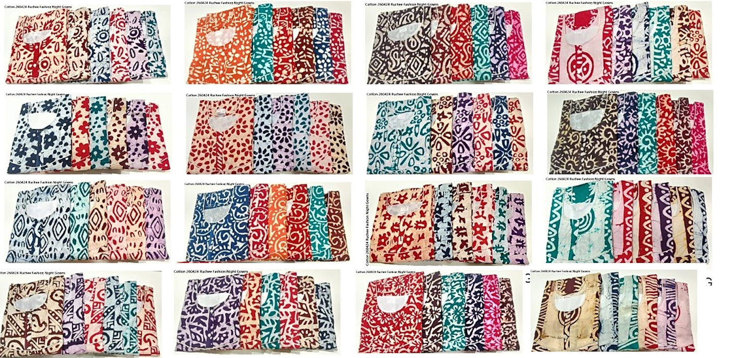 Cotton 260424 Ruchee Fashion Batik Night Gowns