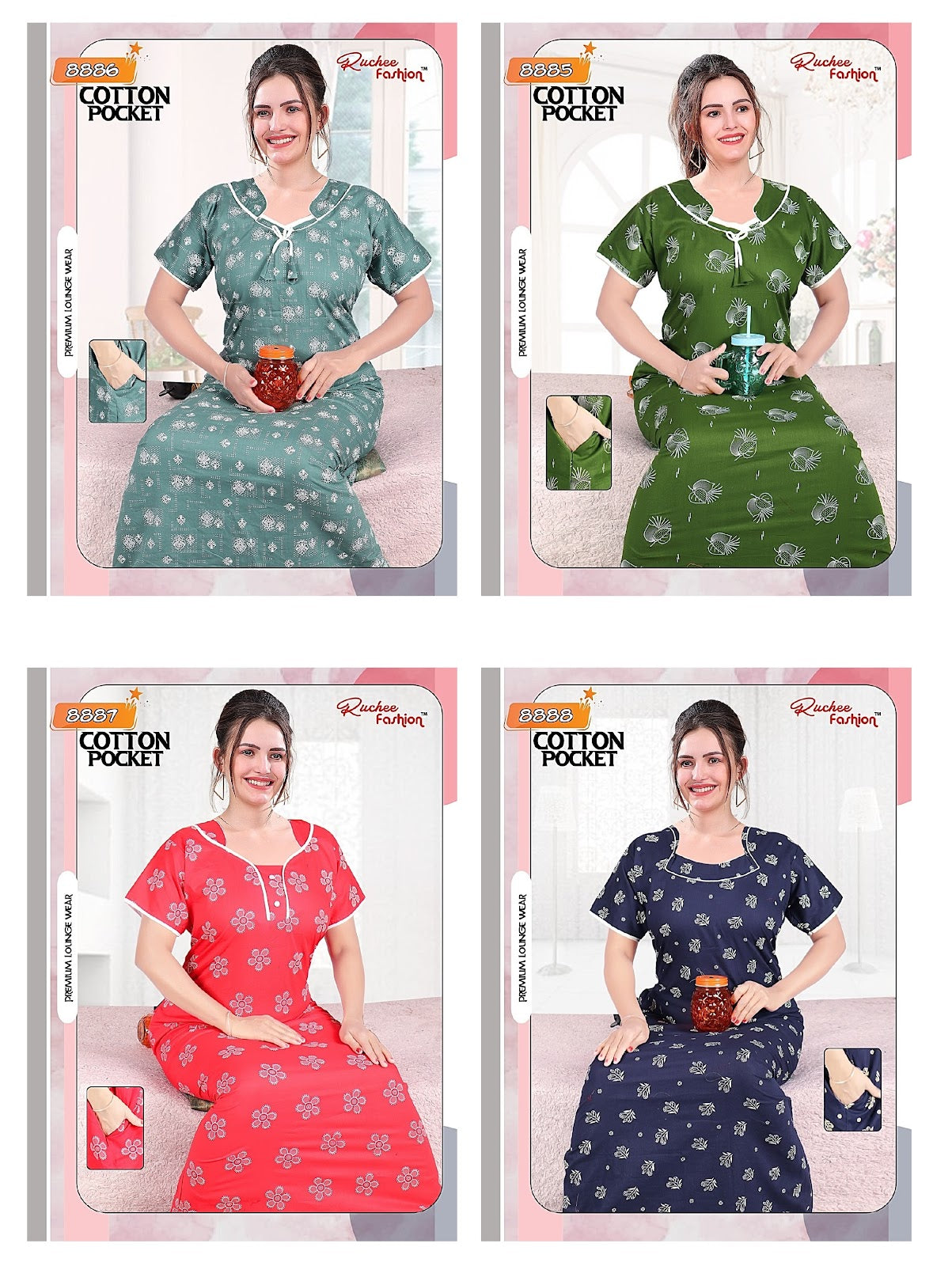 Cotton 2703 Ruchee Fashion Night Gowns