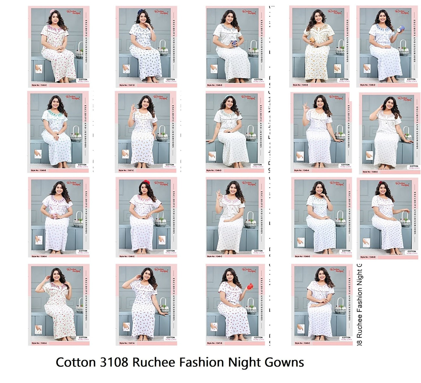 Cotton 3108 Ruchee Fashion Night Gowns Supplier