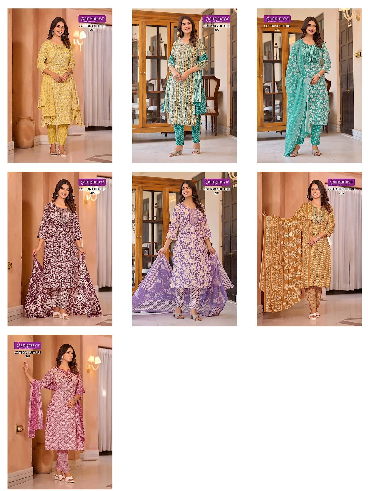 Cotton Culture Vol 2 Rangmaya Readymade Pant Style Suits Supplier Gujarat