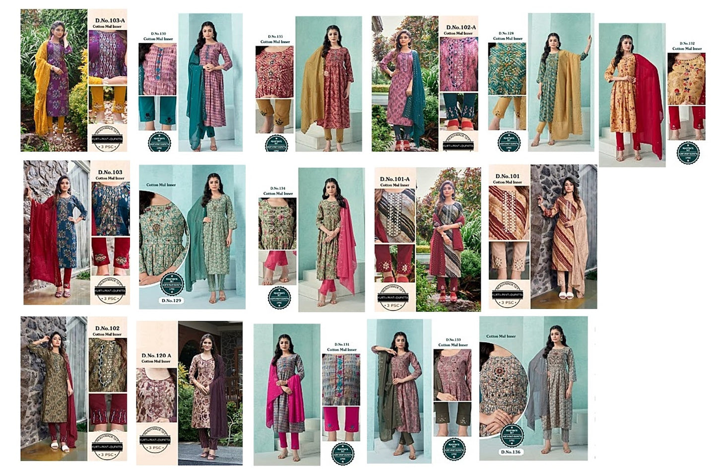 Cotton Mul-2203 Colour Pix Modal Chanderi Readymade Pant Style Suits