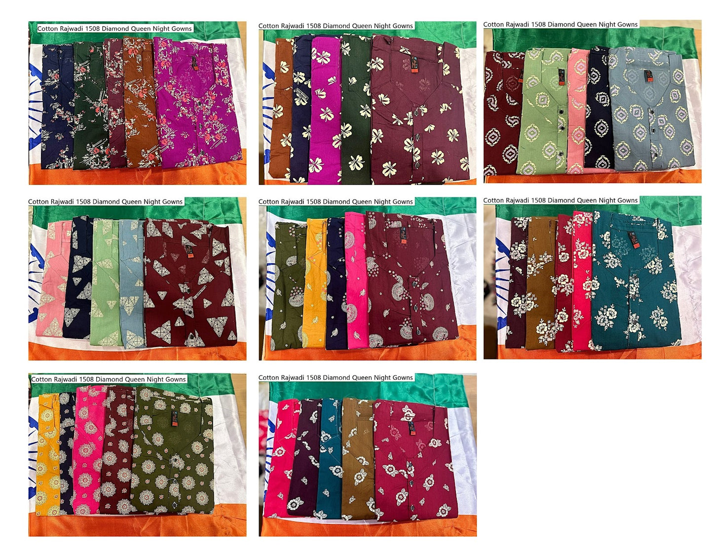 Cotton Rajwadi 1508 Diamond Queen Night Gowns Wholesale Rate