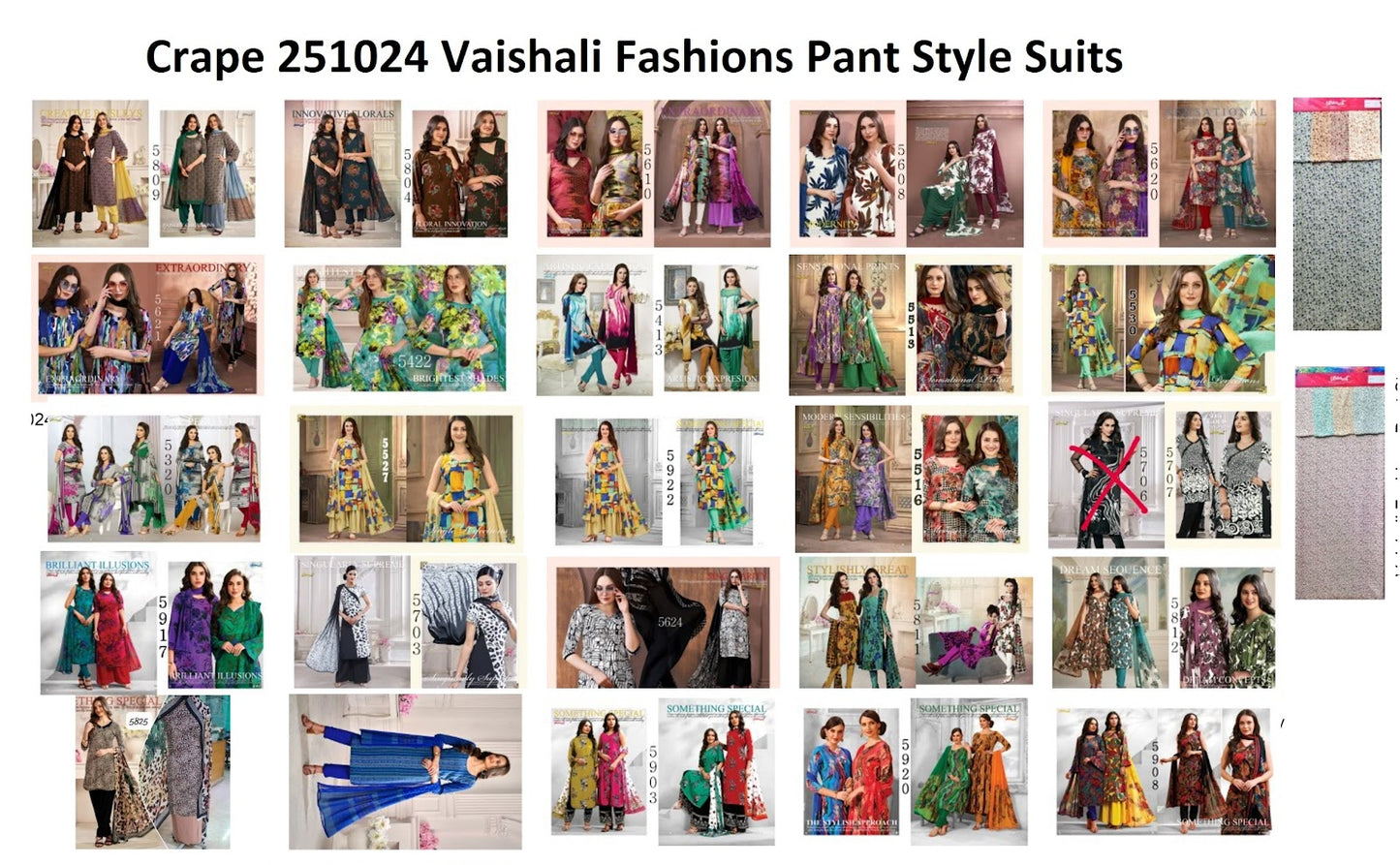 Crape 251024 Vaishali Fashions Pant Style Suits Exporter