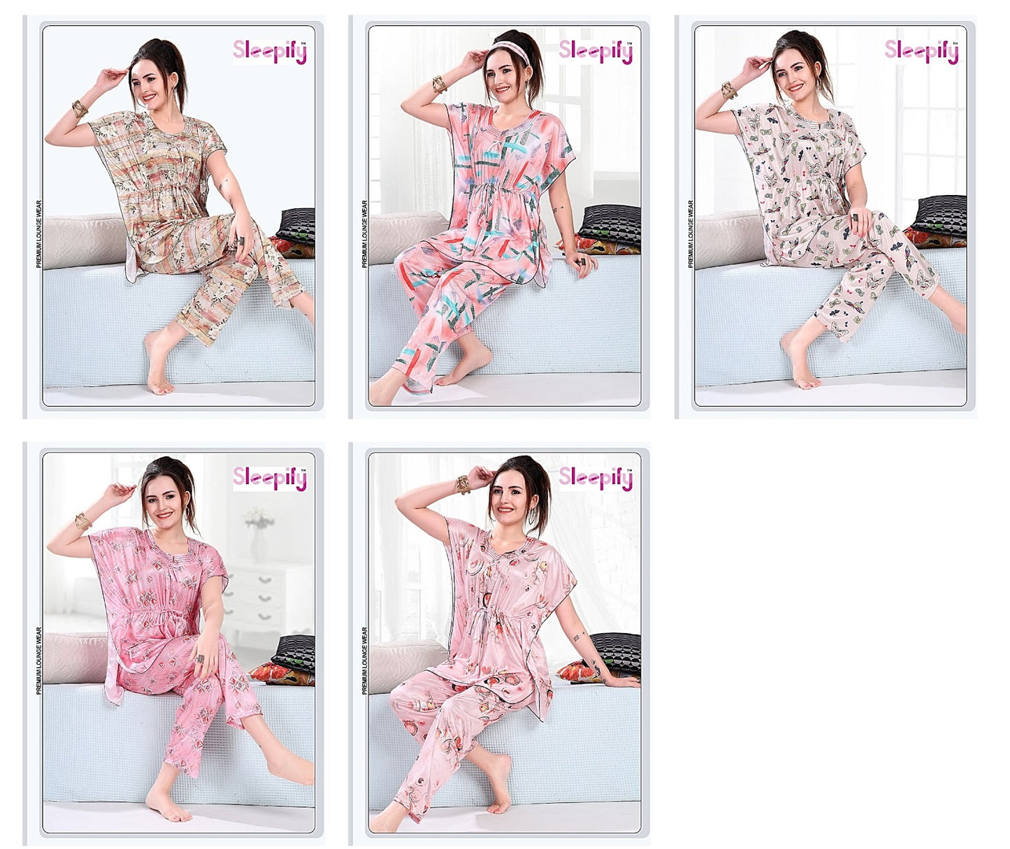 D2 Sleepify Satin Kaftan Night Suits