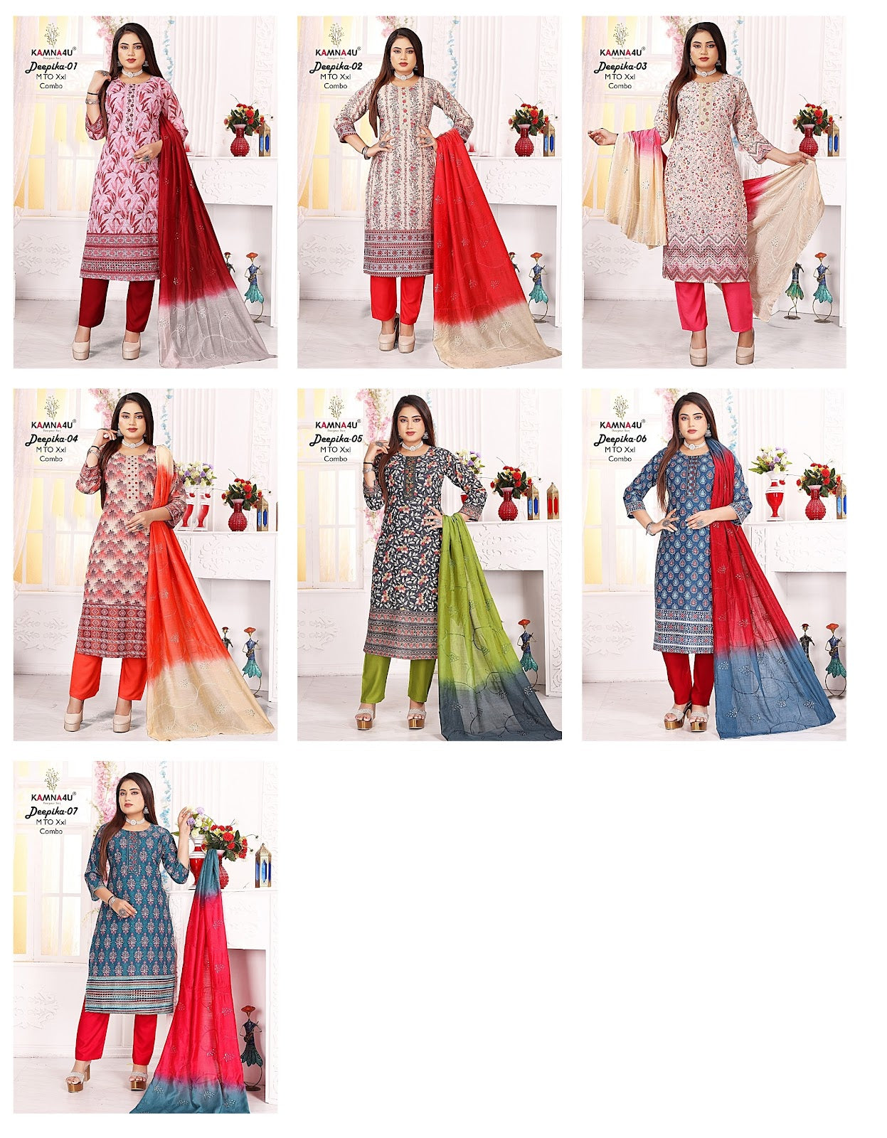 Deepika Kamna4U Readymade Pant Style Suits Exporter Gujarat