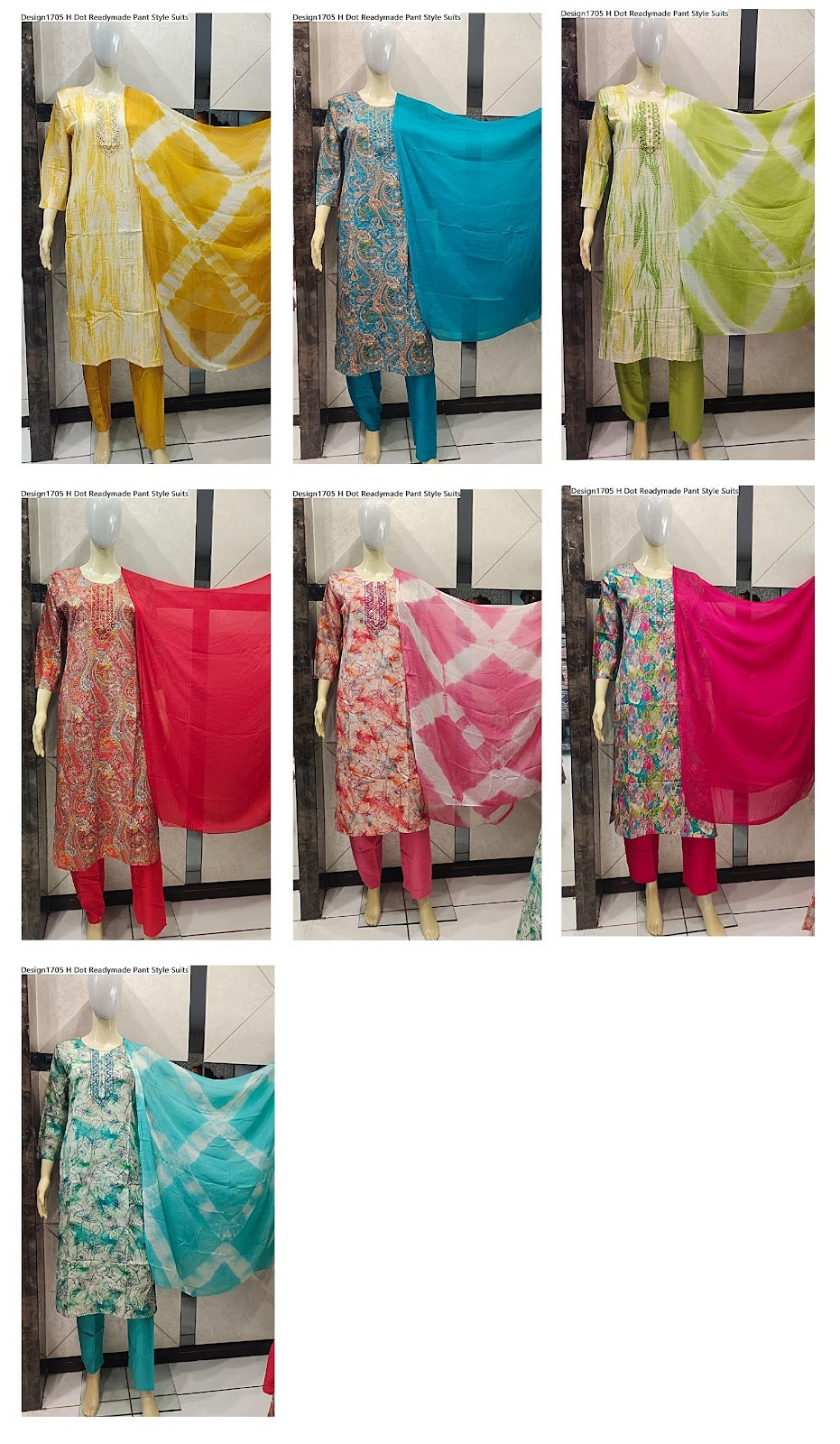 Design1705 H Dot Rayon Foil Readymade Pant Style Suits Manufacturer India