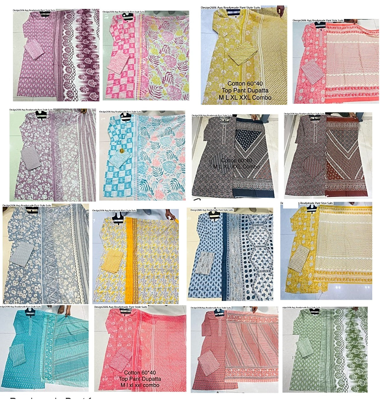 Design2606 Ayg Cotton Readymade Pant Style Suits Exporter Gujarat