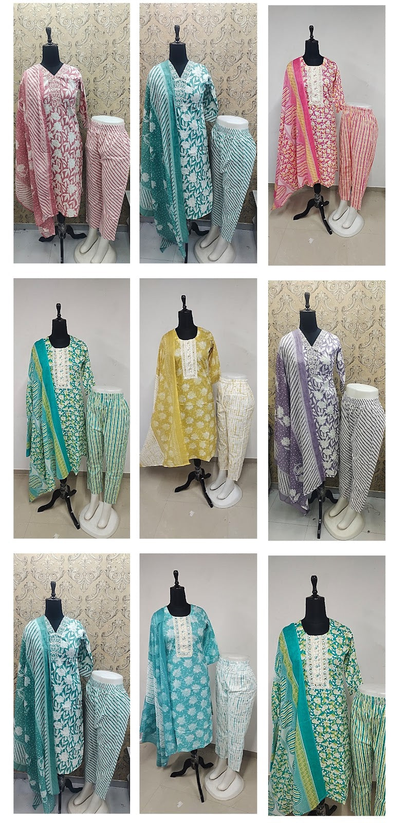 Design 070624 Kaso Cotton Cambric Readymade Pant Style Suits Wholesaler