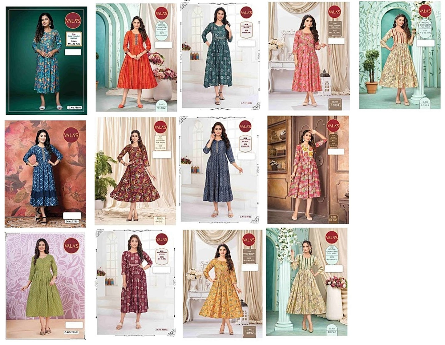 Design 0806 Valas Modal Chanderi Anarkali Kurtis Exporter