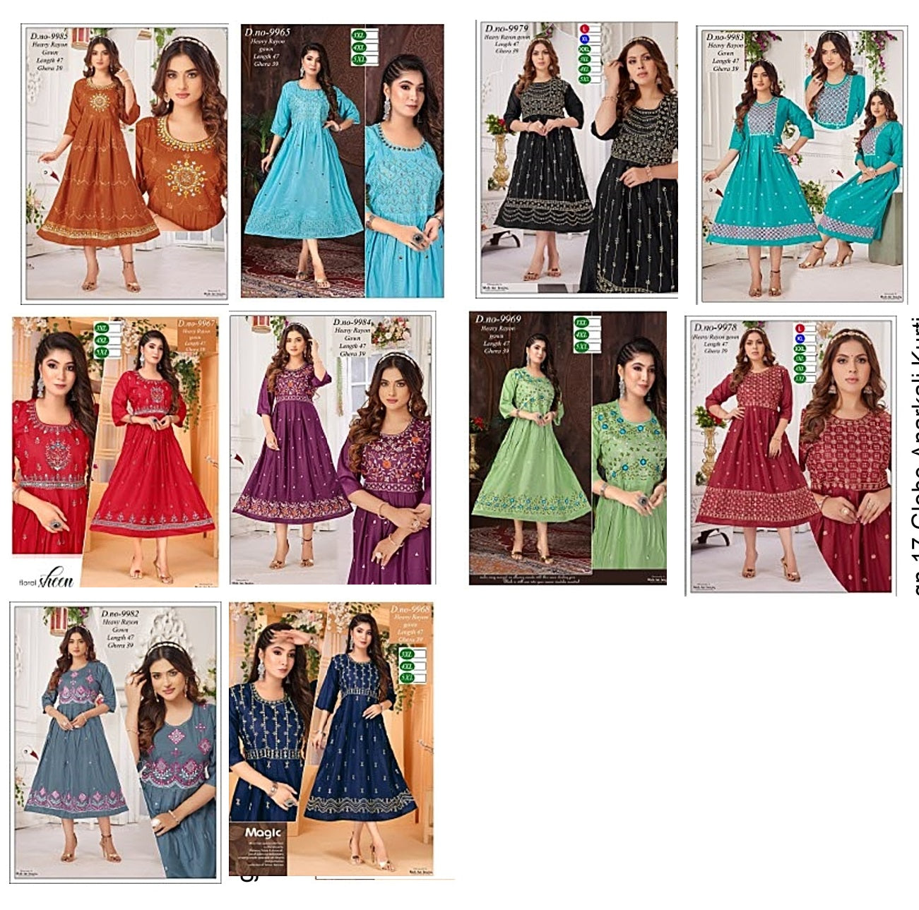 Design 17 Globe Heavy Rayon Anarkali Kurtis