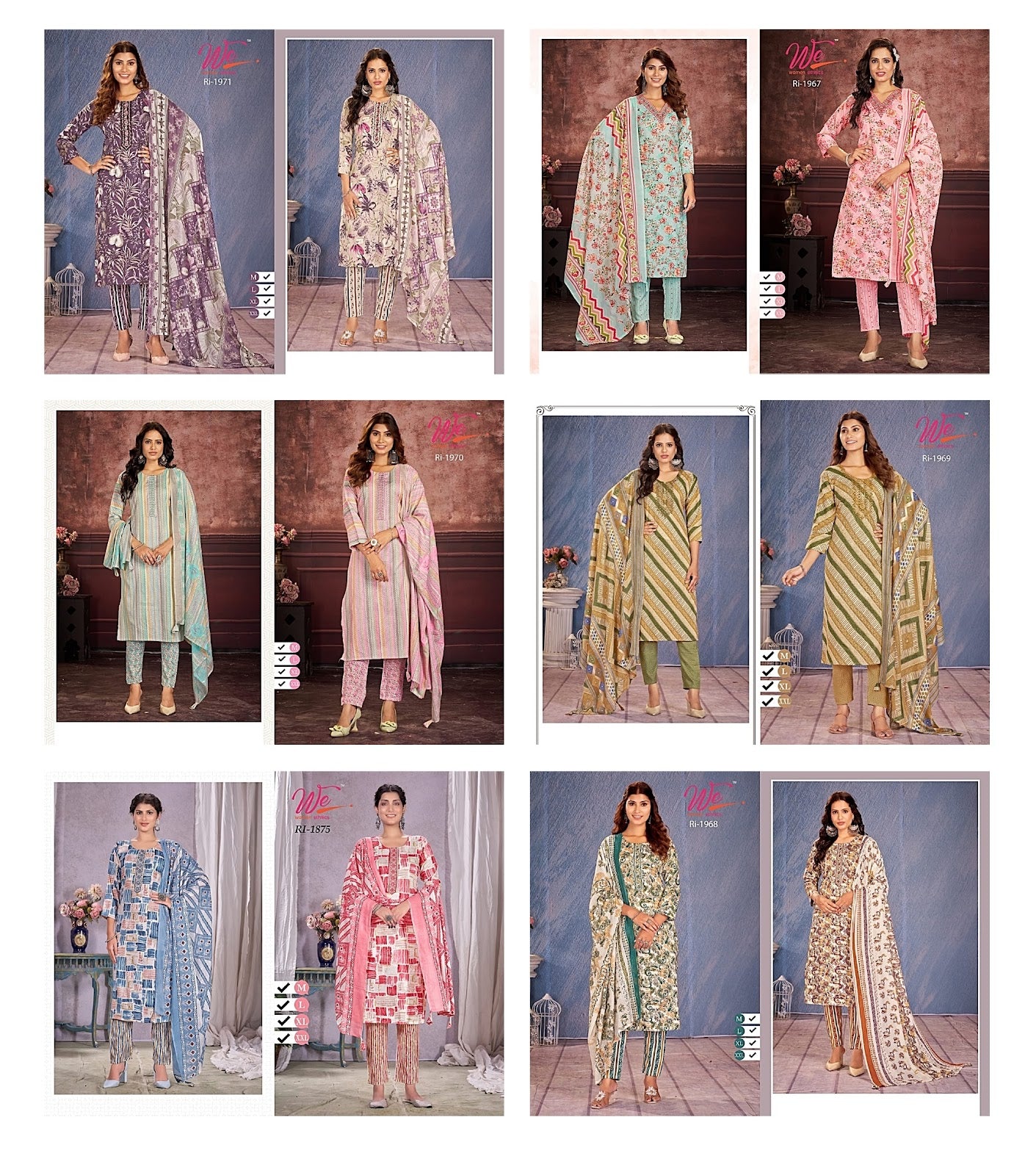 Design 1967-1971 Women Ethnics Cotton Dress Material Exporter Gujarat