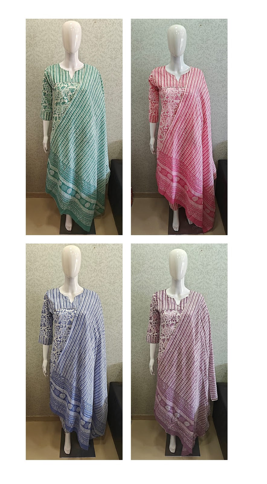 Design 1 Veeha Cambric Cotton Readymade Pant Style Suits