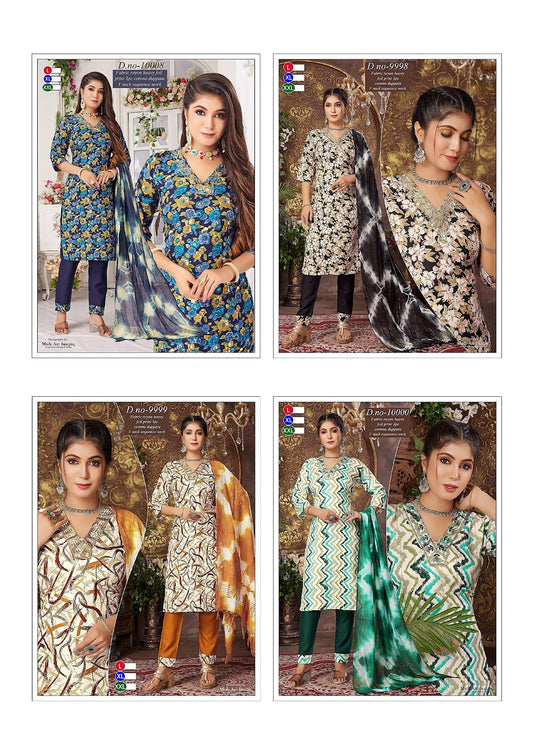 Design 5 Globe Heavy Rayon Readymade Pant Style Suits