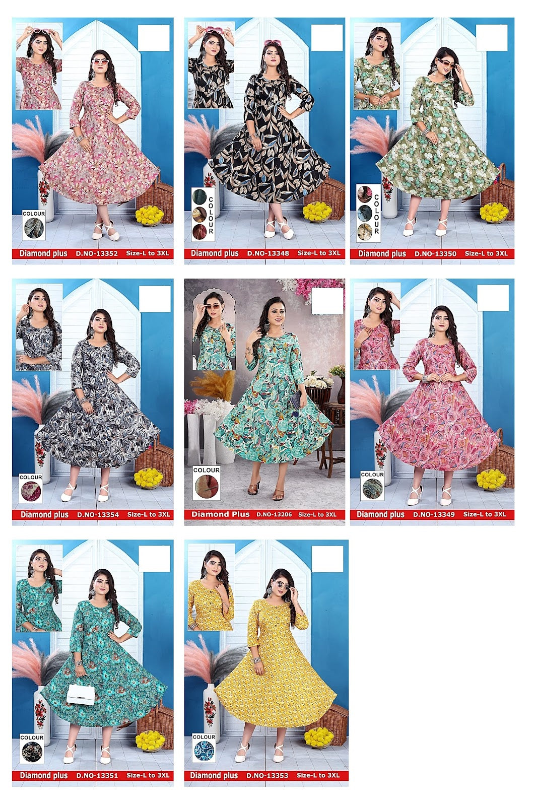 Diamond Plus Jnx Rayon Anarkali Kurtis