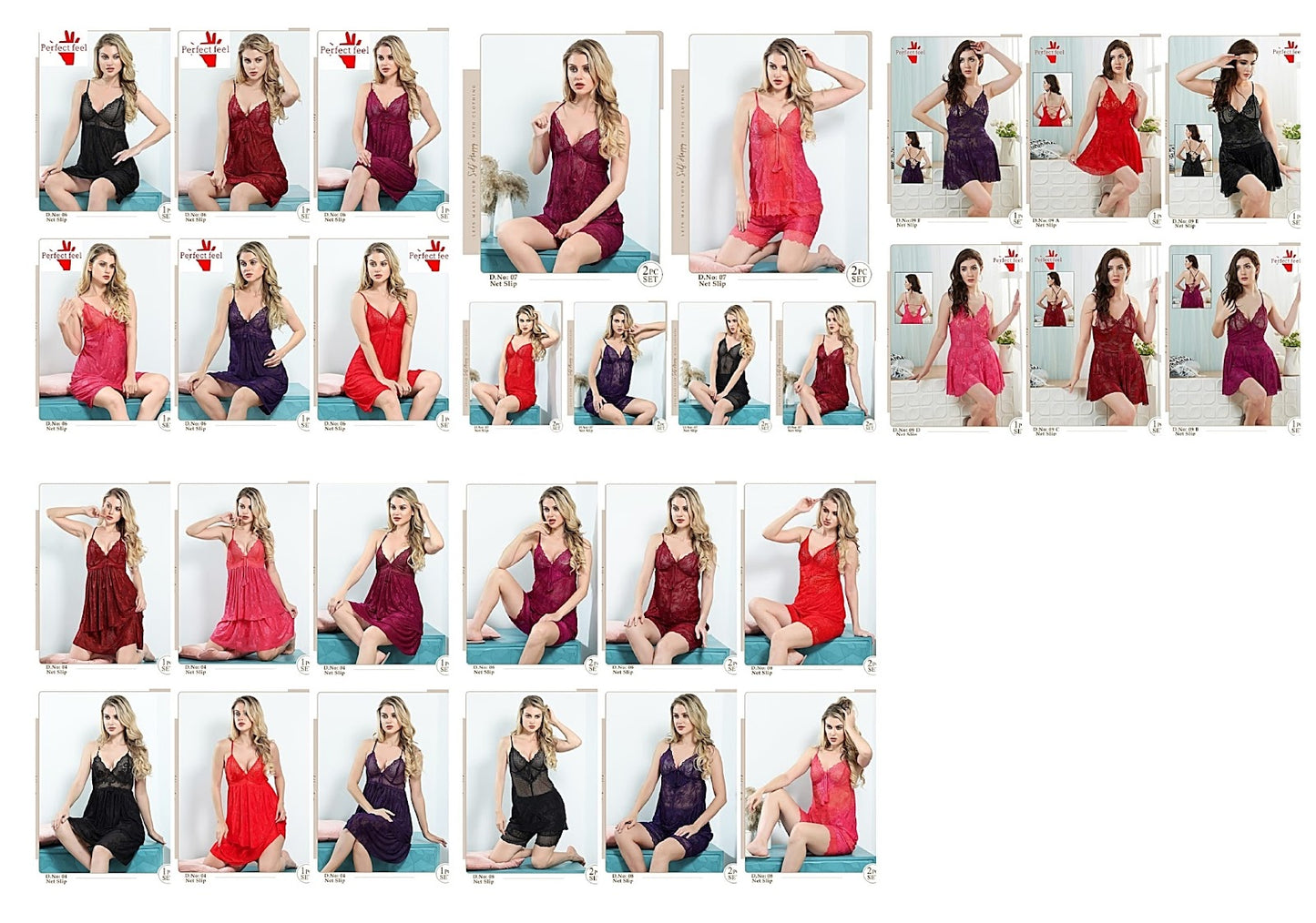 Dn 4 To 9 Perfect Feel Net Night Gowns Exporter Gujarat