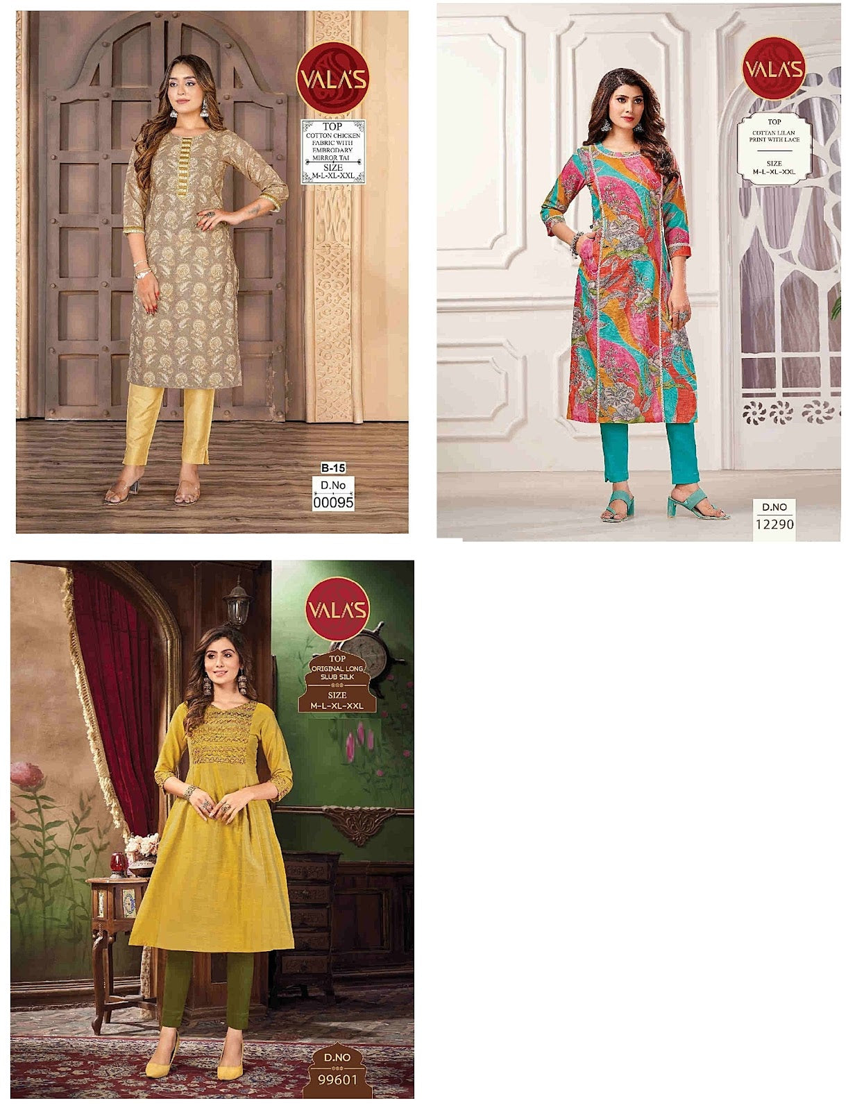 Dn 95-12290 Valas Straight Cut Kurtis Supplier Ahmedabad