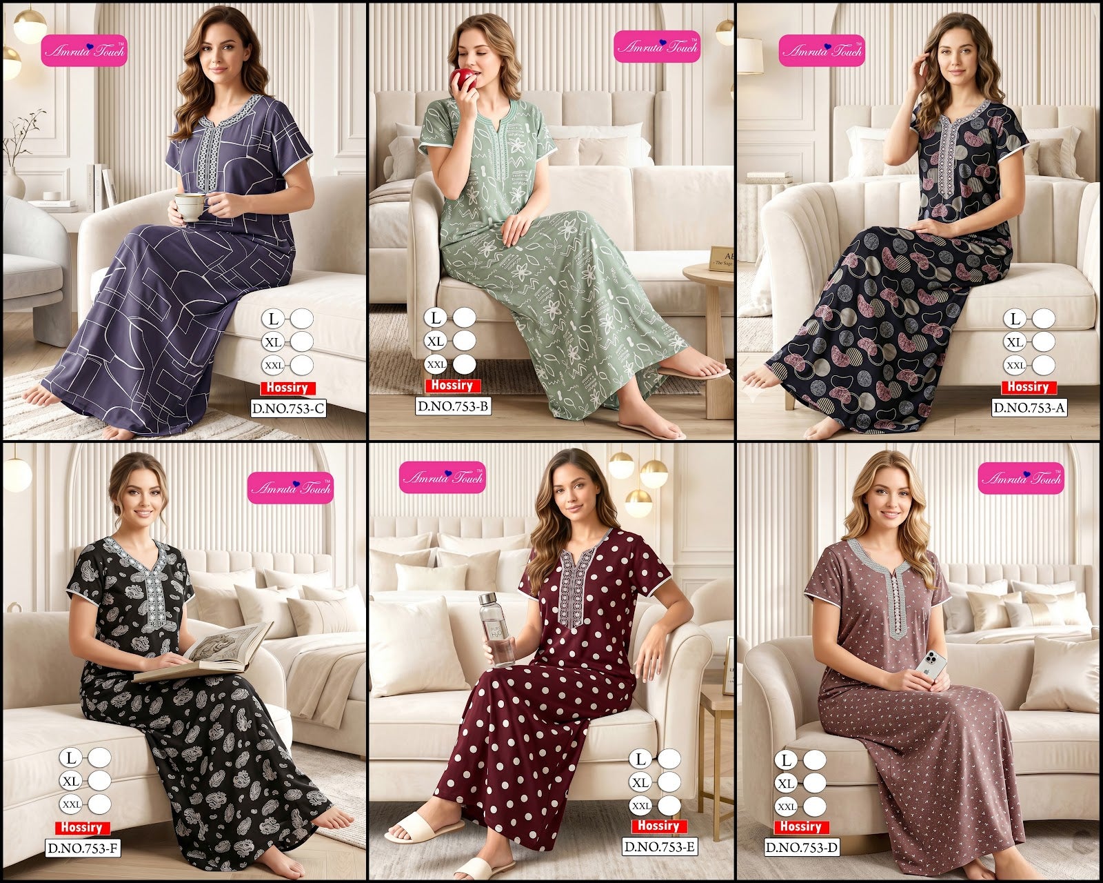 Dno 753 Kavyansika Hosiery Cotton Night Gowns Wholesale Price