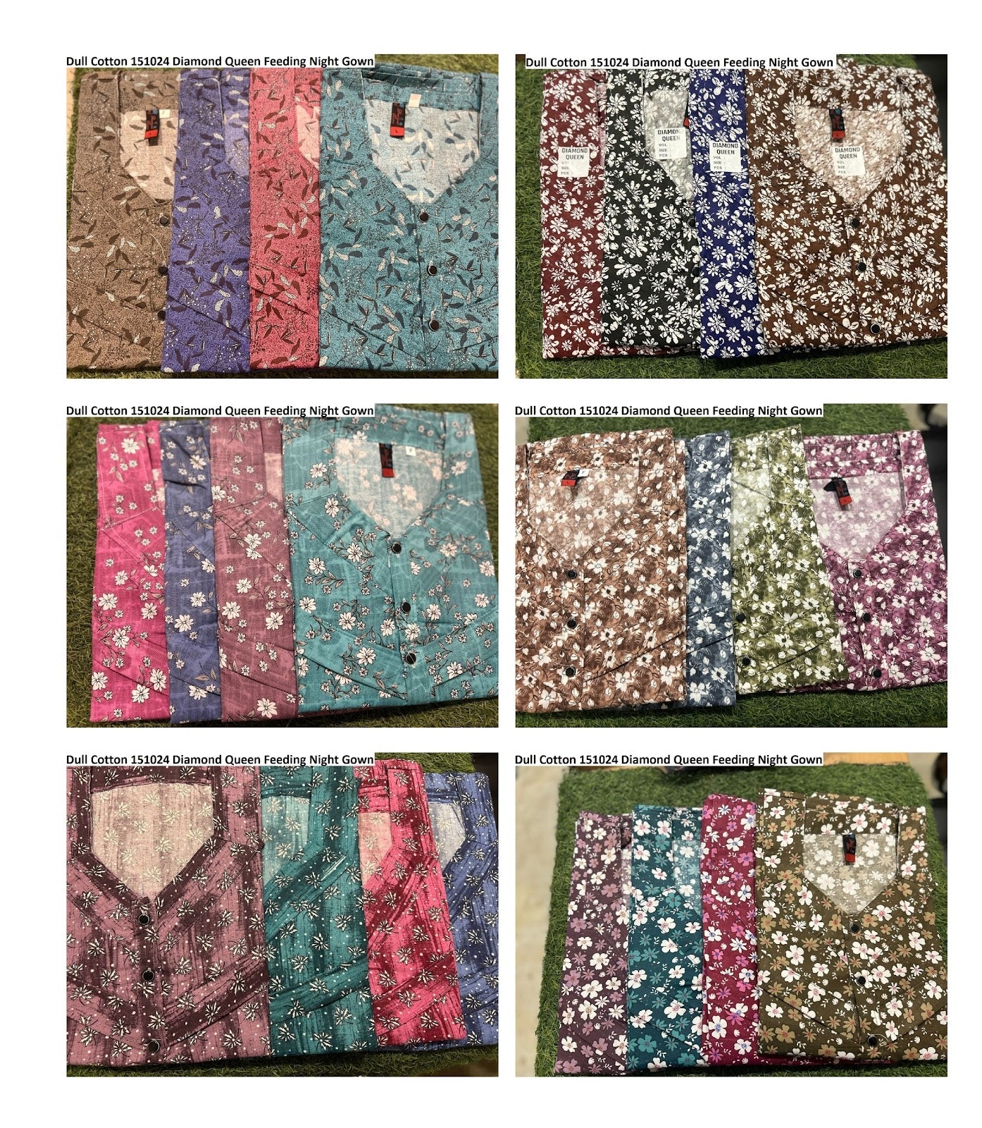 Dull Cotton 151024 Diamond Queen Feeding Night Gown Wholesale