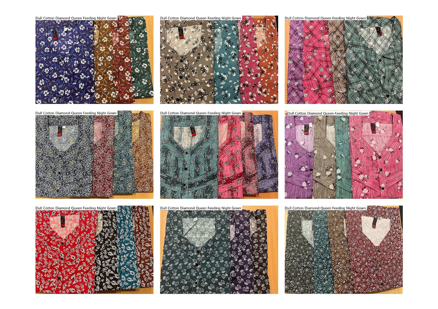 Dull Cotton Diamond Queen Feeding Night Gown Supplier India