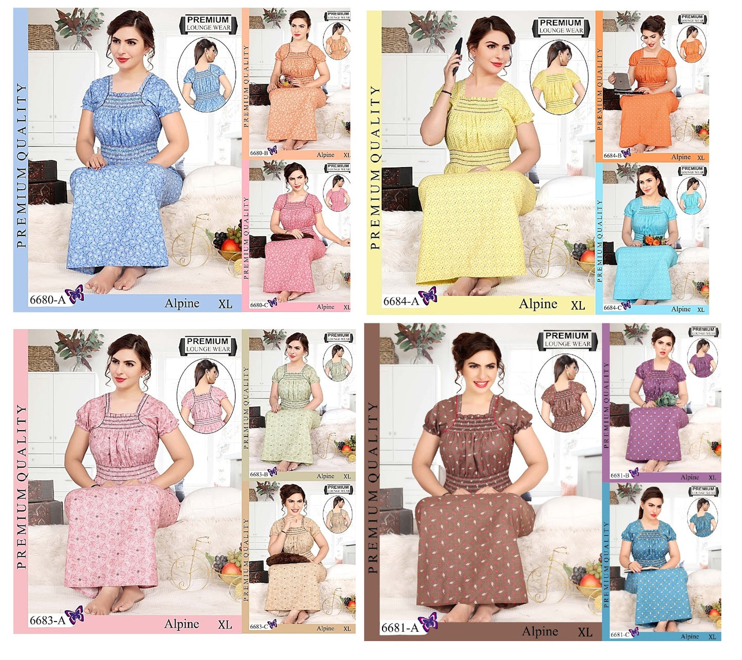 Elastic 1907 Shivani Alpine Night Gowns Exporter Gujarat