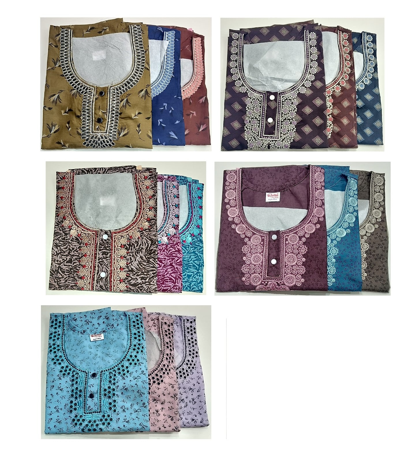 Front Work 2408 Ruchee Fashion Pv Night Gowns Supplier Ahmedabad