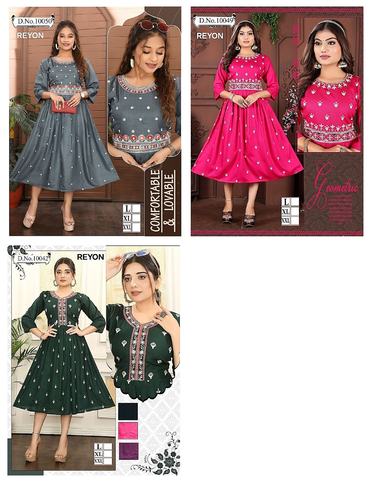 Full Work Mmc Reyon Anarkali Kurtis Exporter India