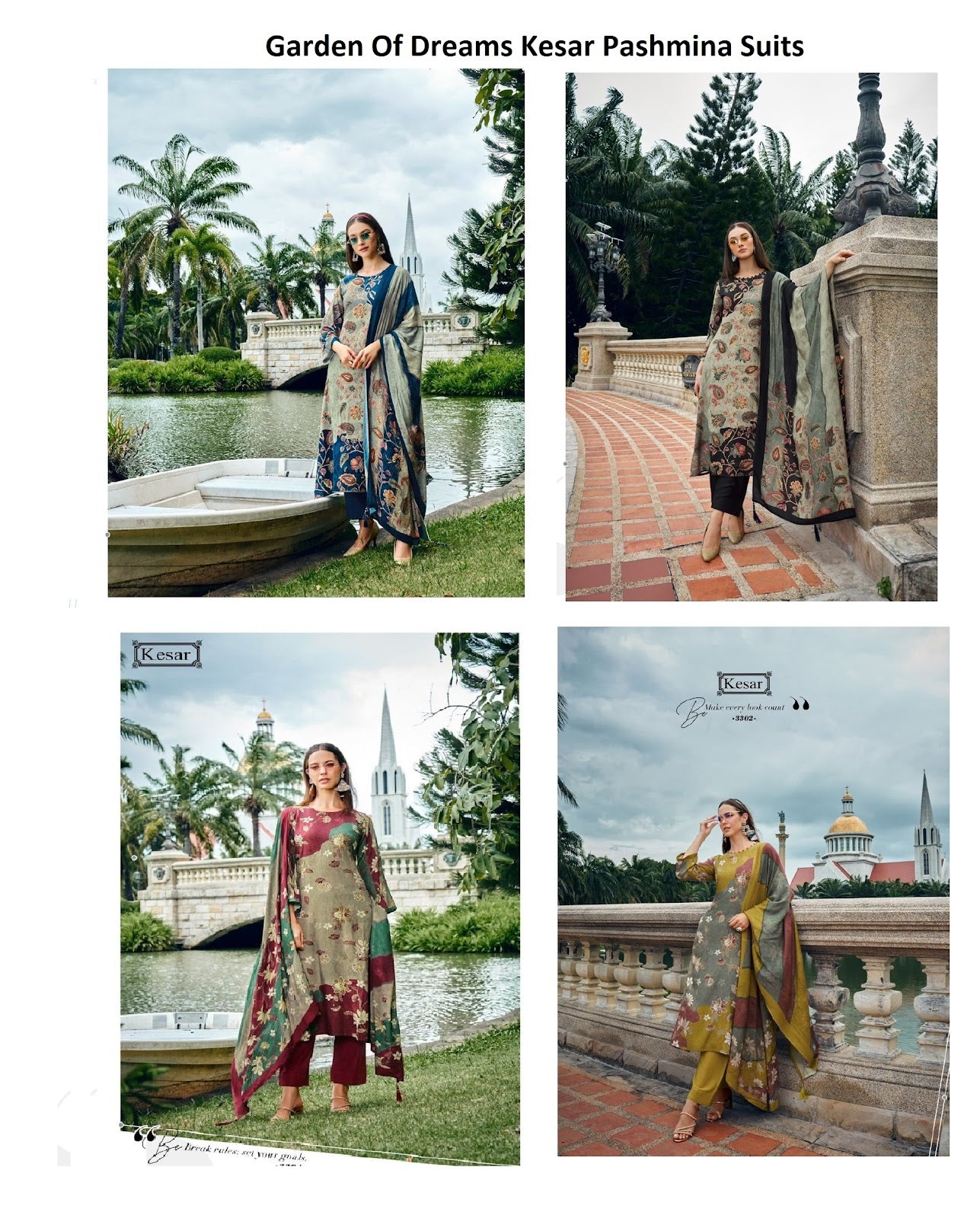 Garden Of Dreams Kesar Viscose Pashmina Suits Manufacturer India