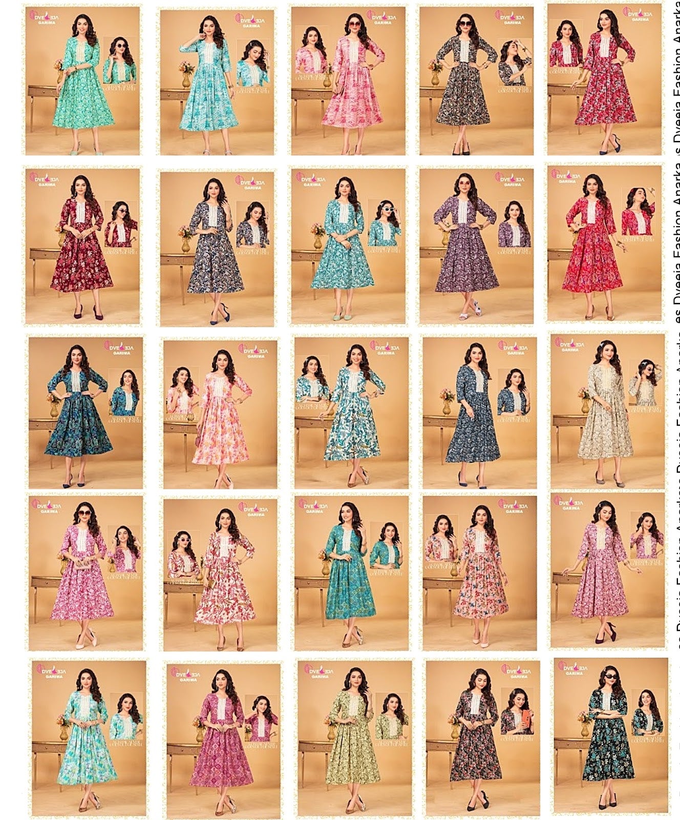 Garima Series Dveeja Fashion Reyon Anarkali Kurtis Wholesale Price