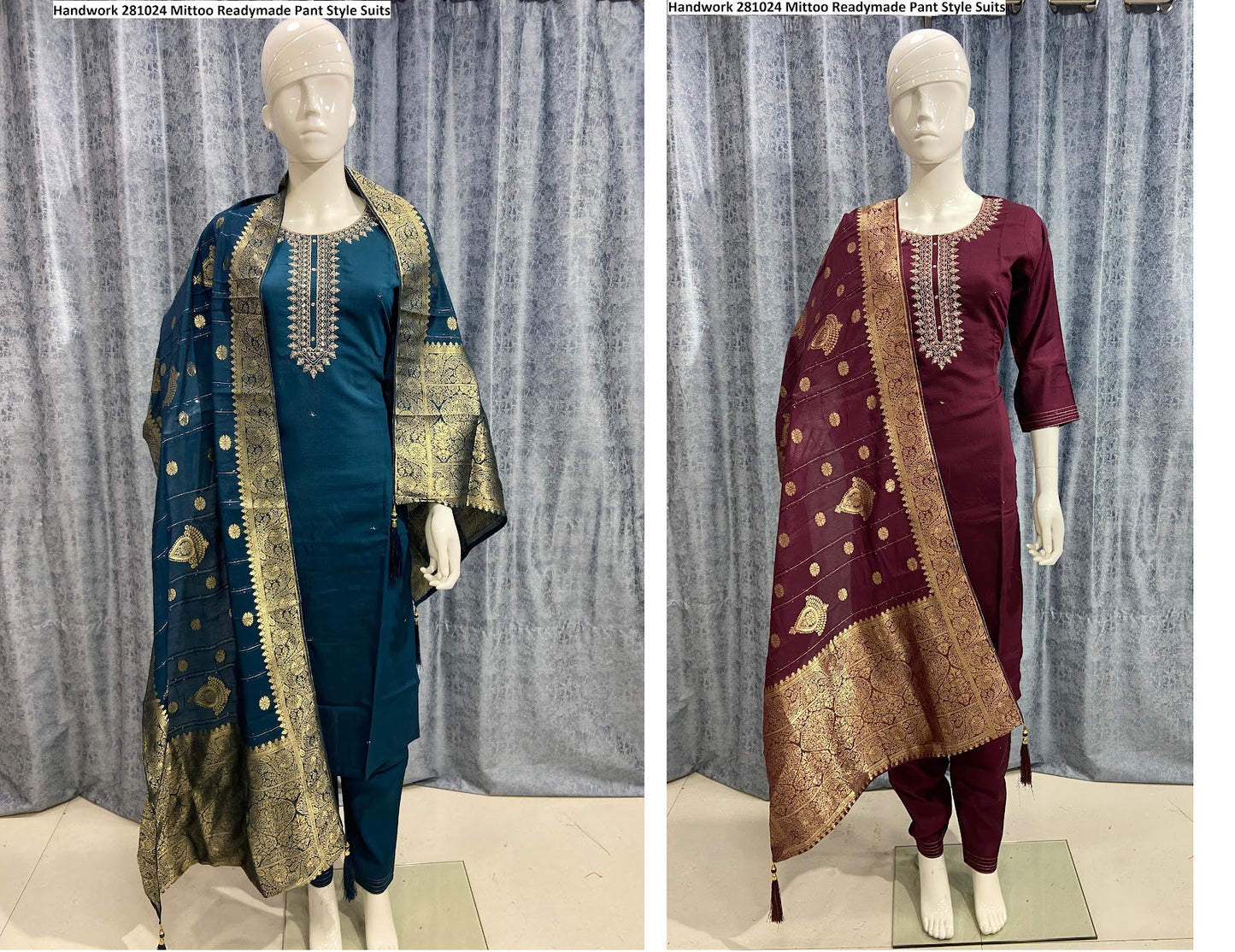 Handwork 281024 Mittoo Roman Readymade Pant Style Suits Supplier Gujarat