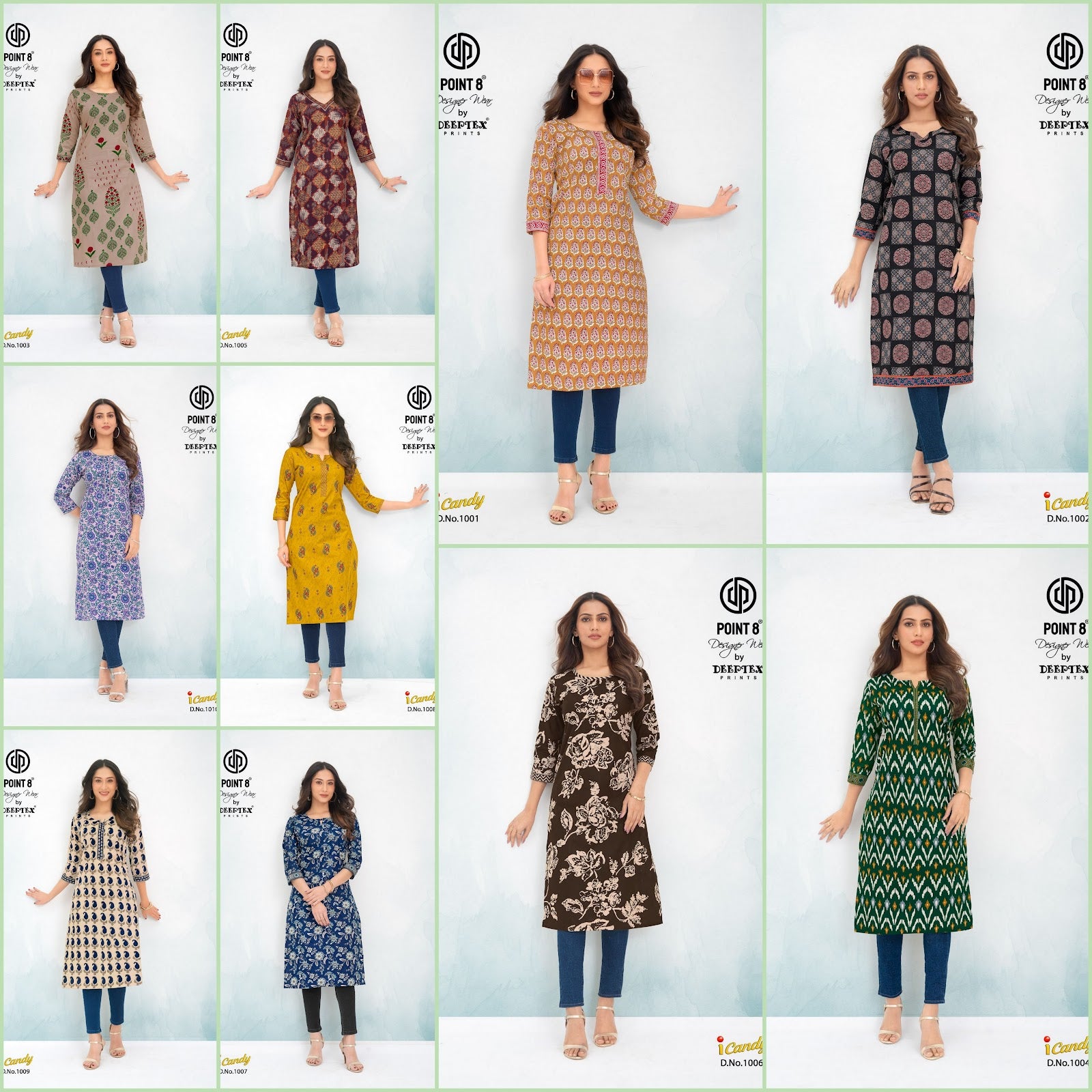 I Candy Vol 1 Point 8 Deeptex Prints Cotton Knee Length Kurtis