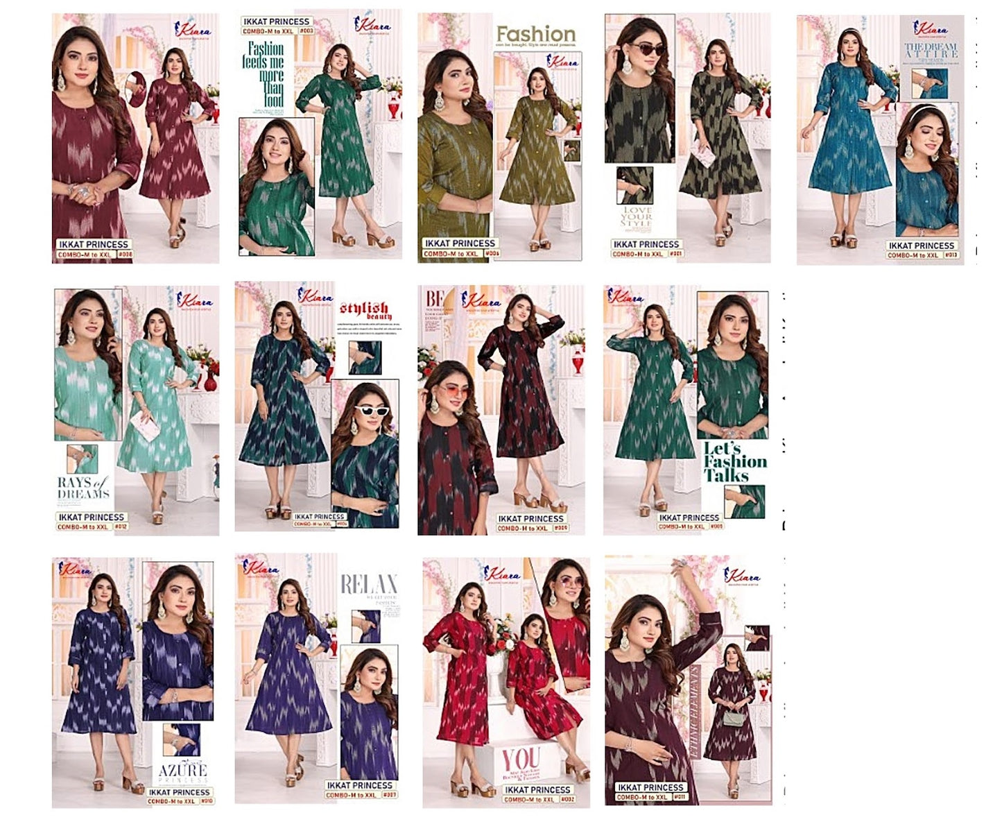 Ikkat Princess Kiara Cotton Anarkali Kurtis Exporter Gujarat