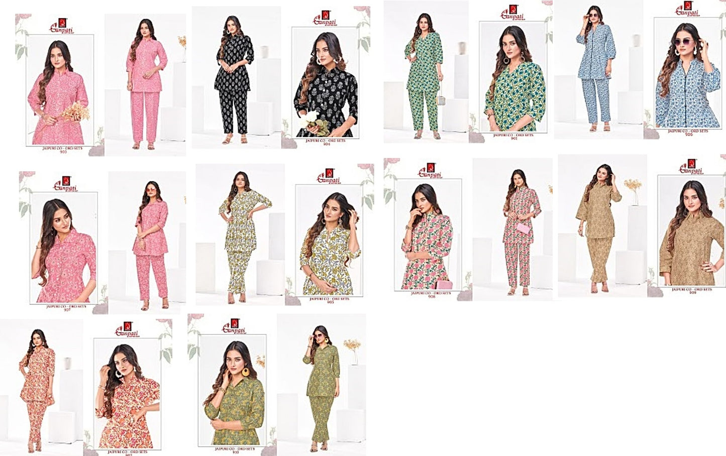 Jaipuri Vol 9 Ganpati Cotton Cotton Co Ord Set