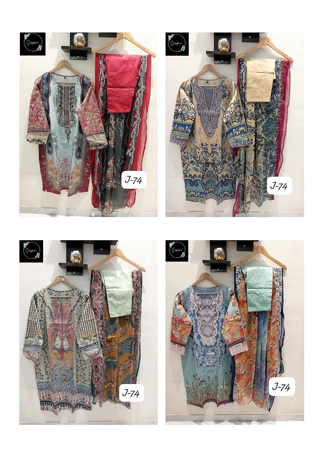 Jazmin Vol 74 Sapphire Lawn Cotton Pakistani Readymade Suits