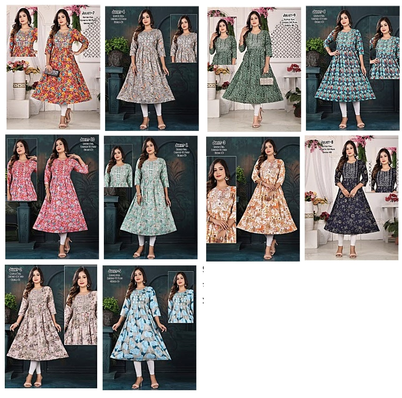 Juliet Ayg Rayon Foil Anarkali Kurtis Exporter Gujarat