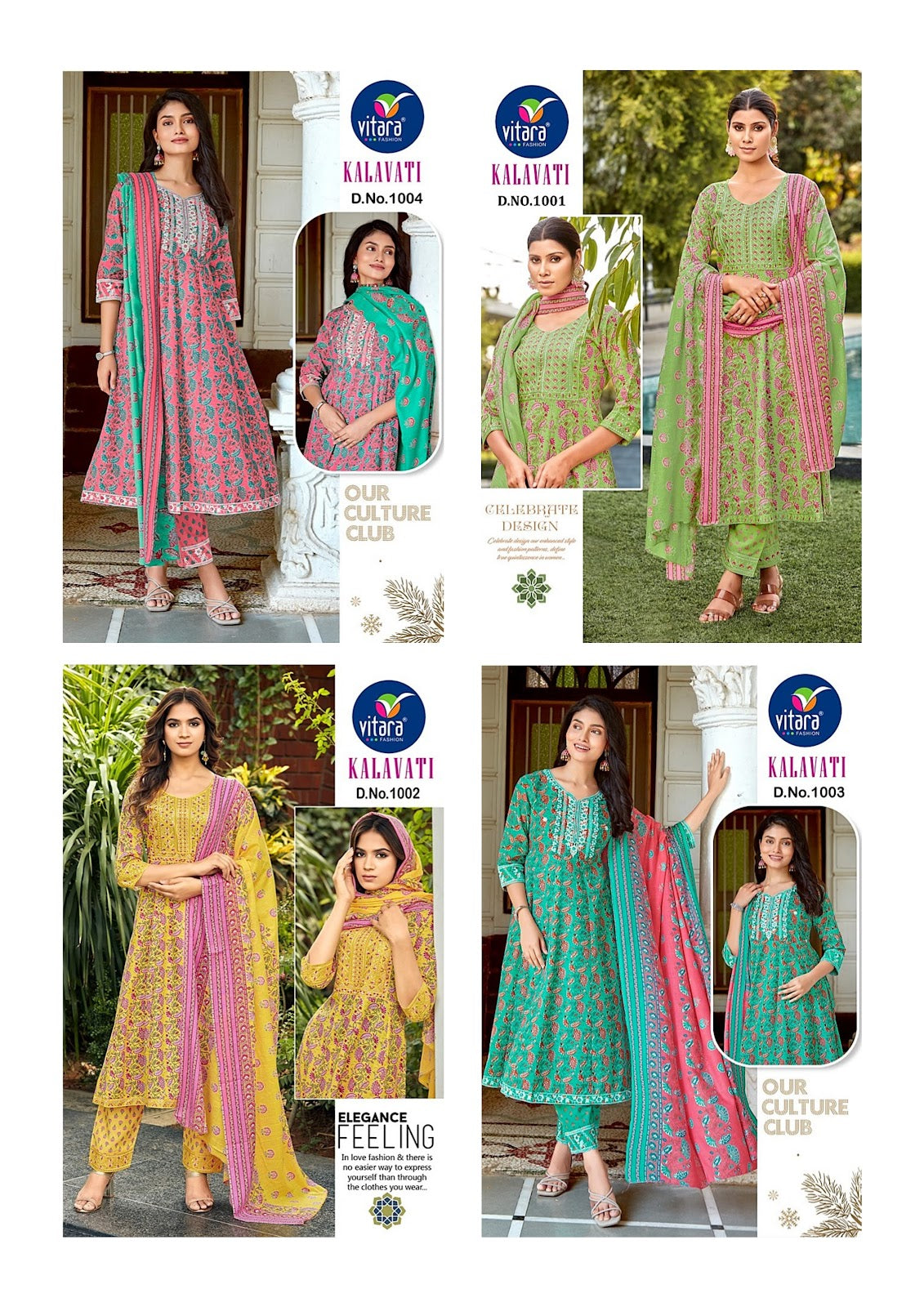 Kalavati Vitara Heavy Cotton Readymade Anarkali Suits Exporter India