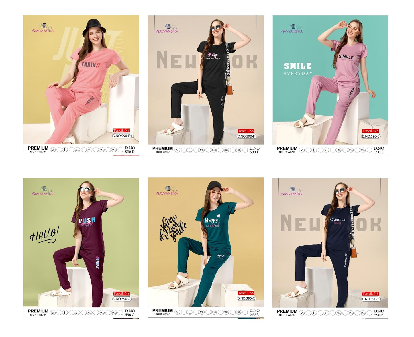 590 Kavyansika Tencil Pyjama Night Suits Supplier India