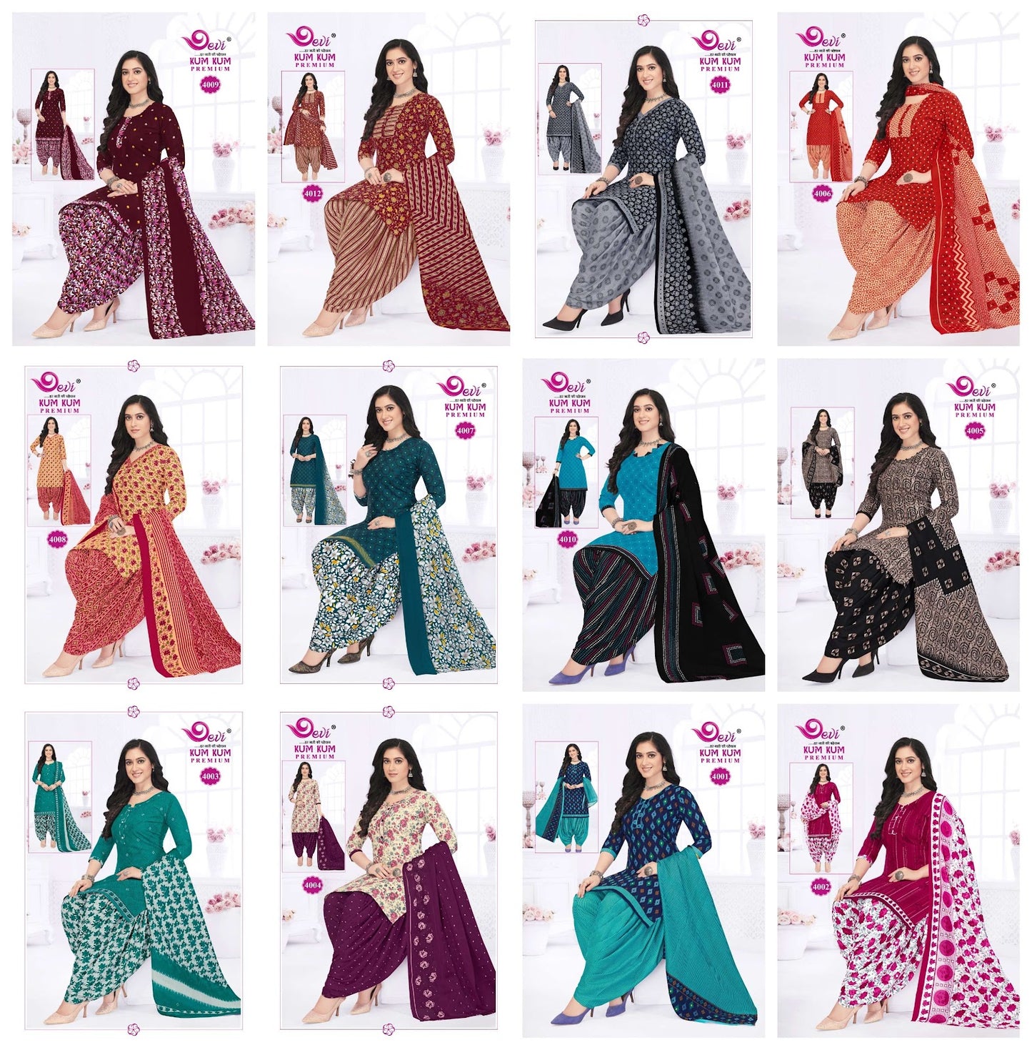 Kumkum Premium Vol 4 With Inner Devi Readymade Cotton Patiyala Suits Manufacturer