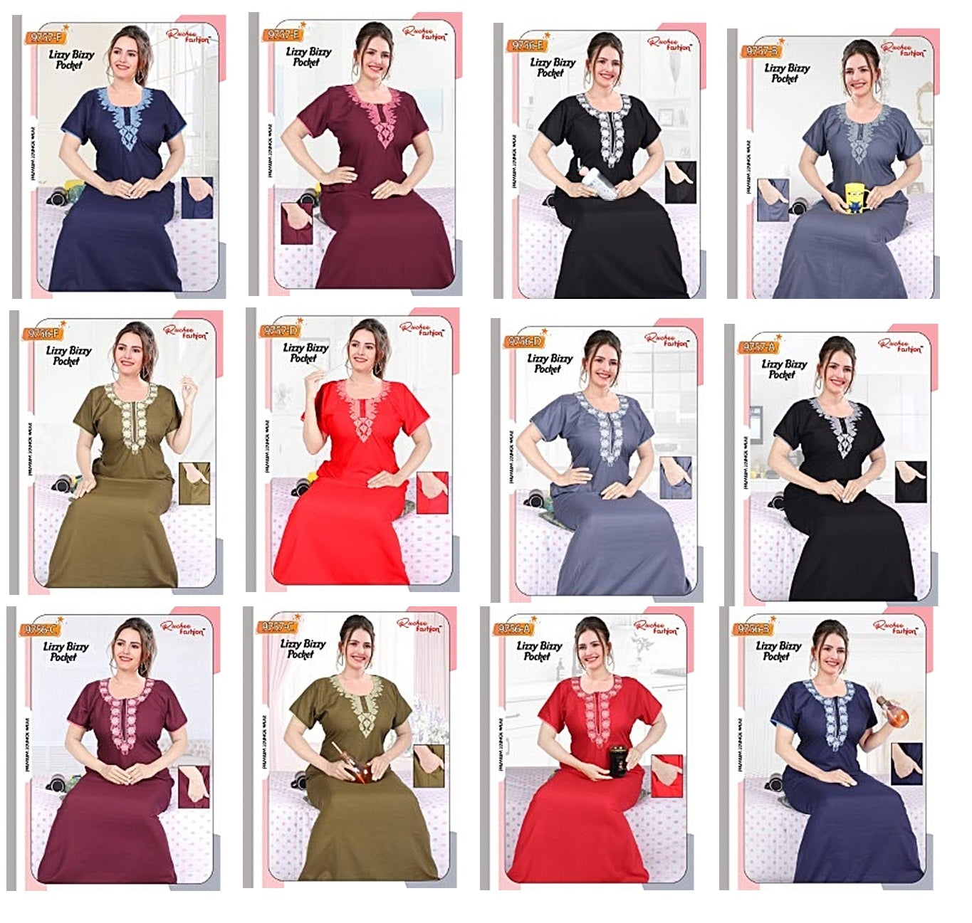 Lizzy Bizzy 170624 Ruchee Fashion Night Gowns Wholesale Rate