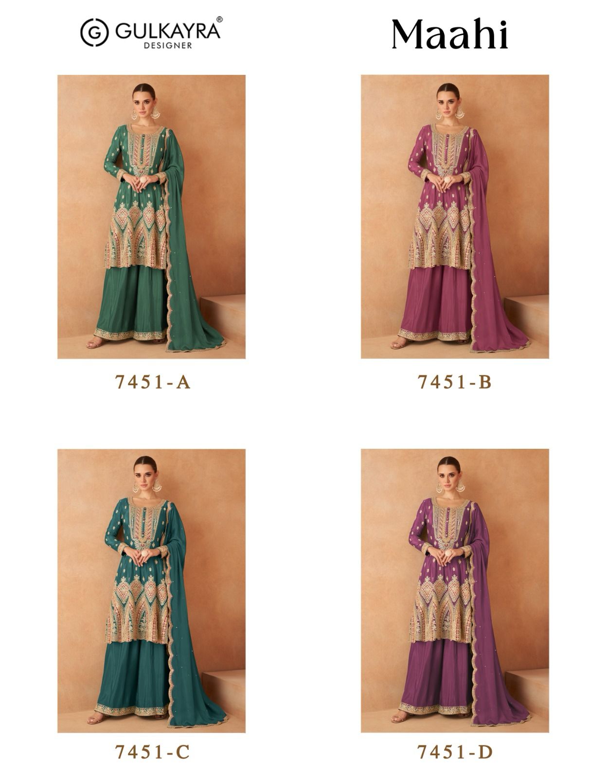 Maahi 7451 Gulkayra Designer Chinon Readymade Suits Exporter India
