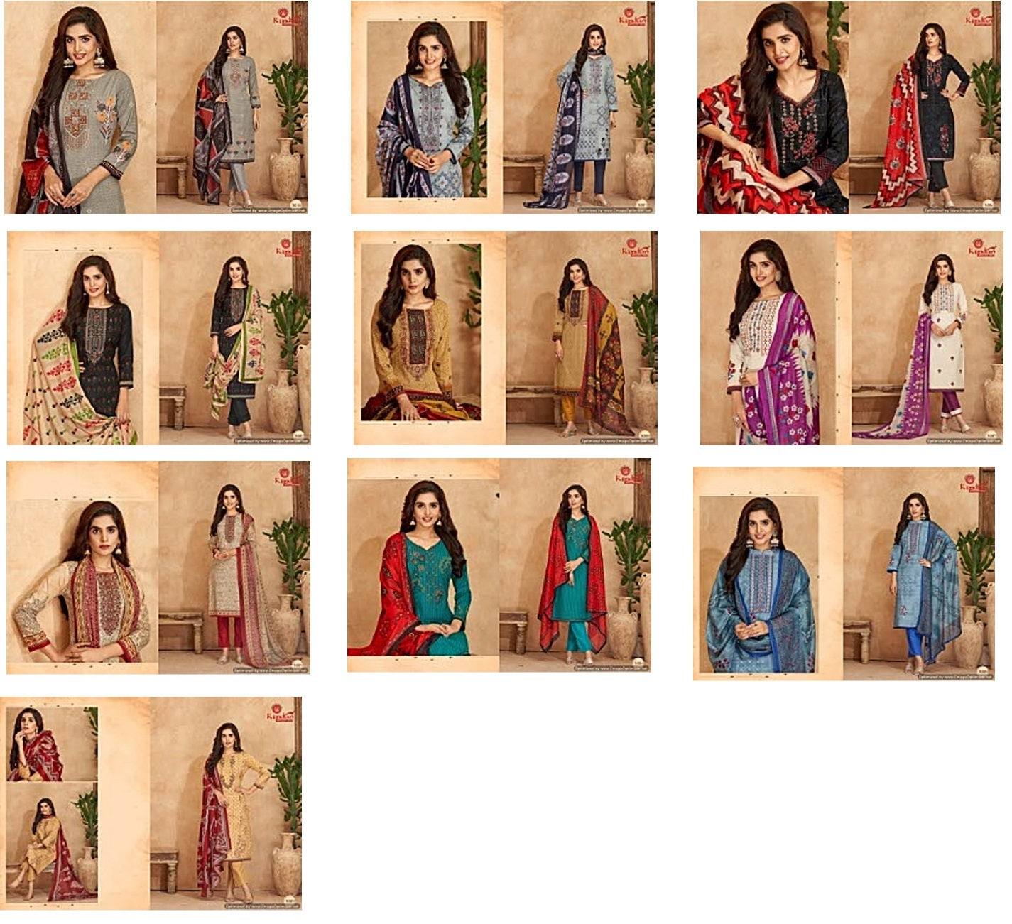 Malhar Vol 3 Kundan Pure Cotton Readymade Pant Style Suits Wholesale