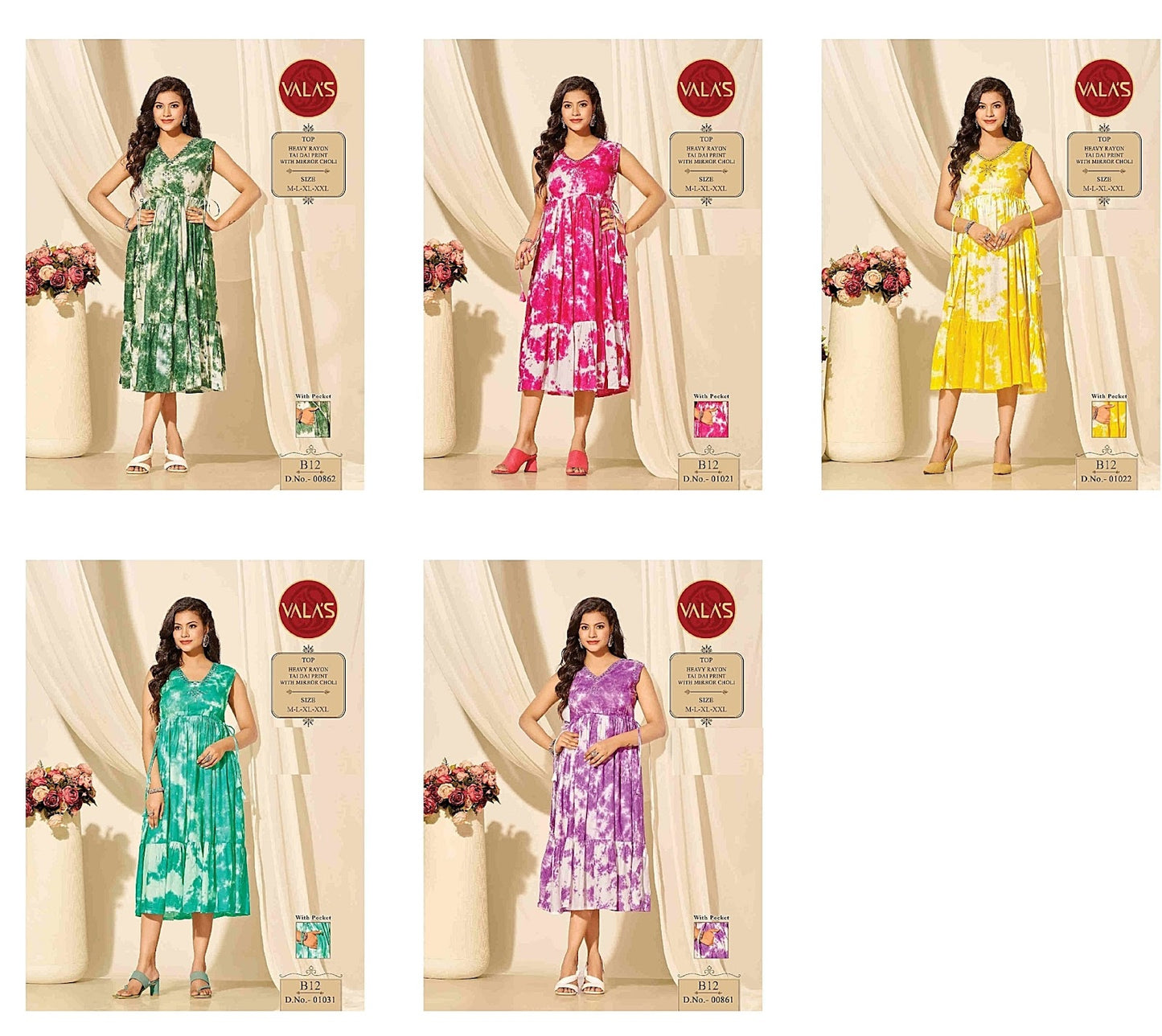 Mirror Work-2206 Valas Midi Dress Supplier India