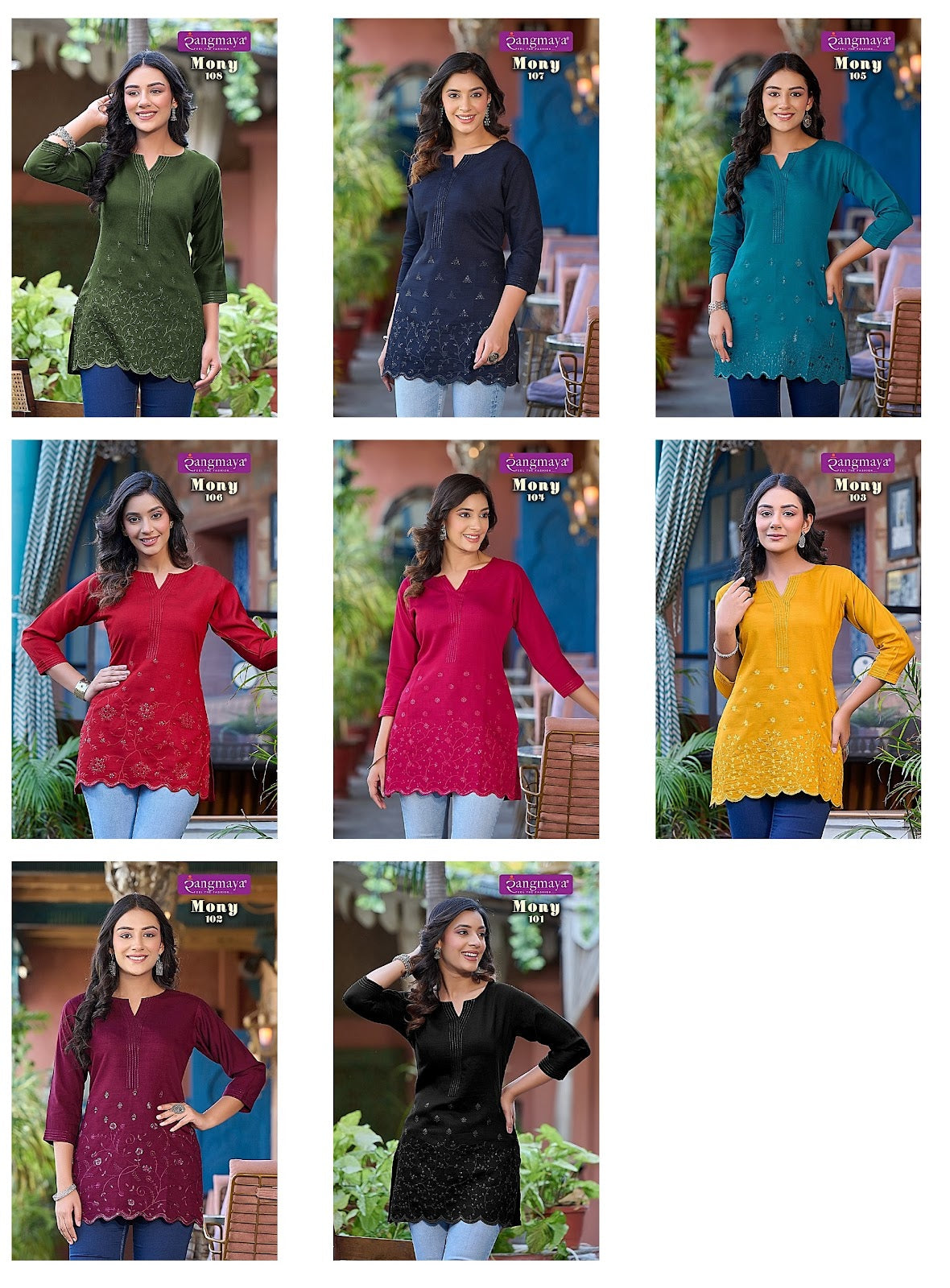 Mony Rangmaya Bombay Short Kurtis