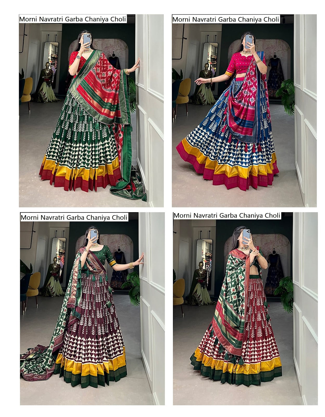 Morni Navratri Garba Tussar Silk Chaniya Choli Wholesale