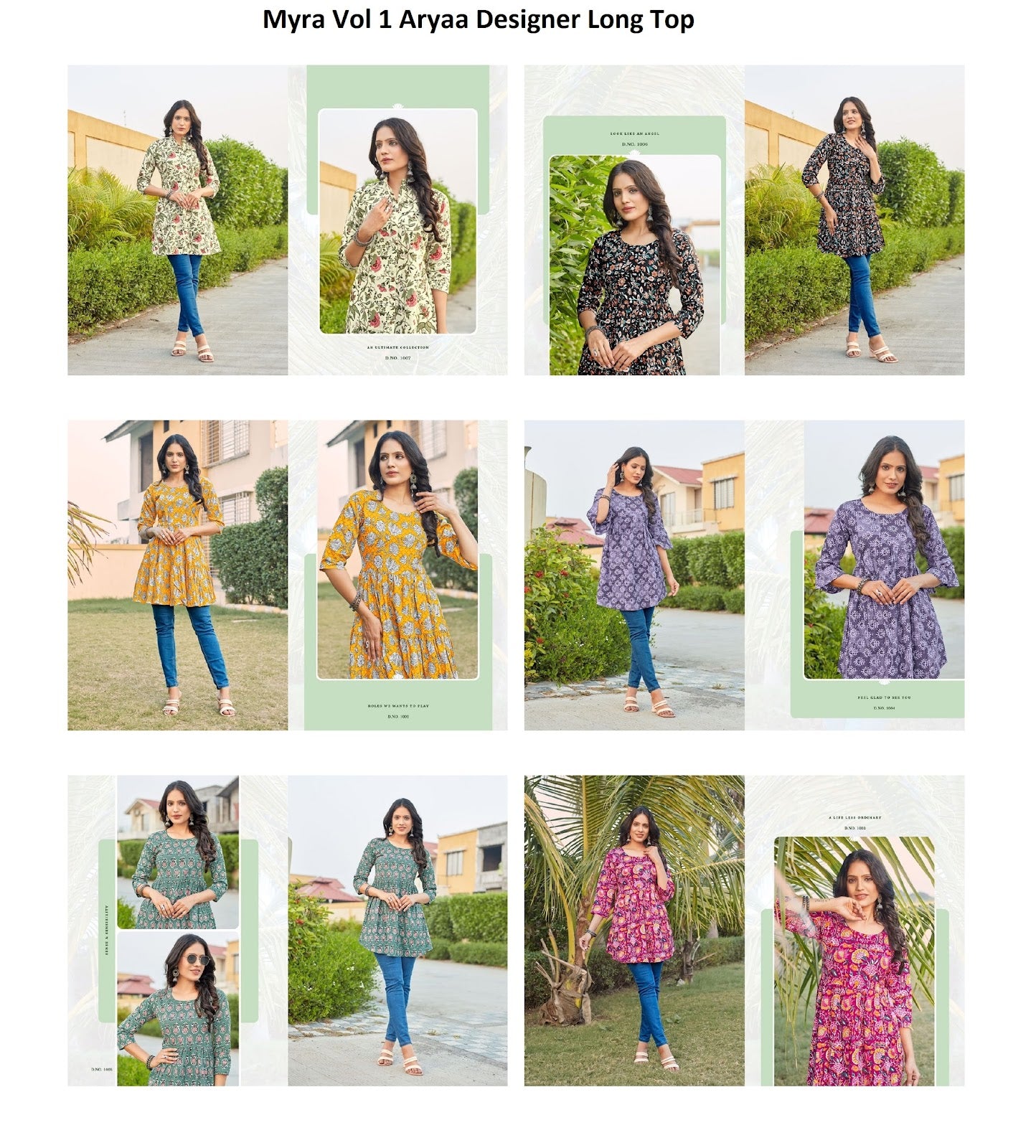 Myra Vol 1 Aryaa Lawn Cotton Designer Long Top Supplier India