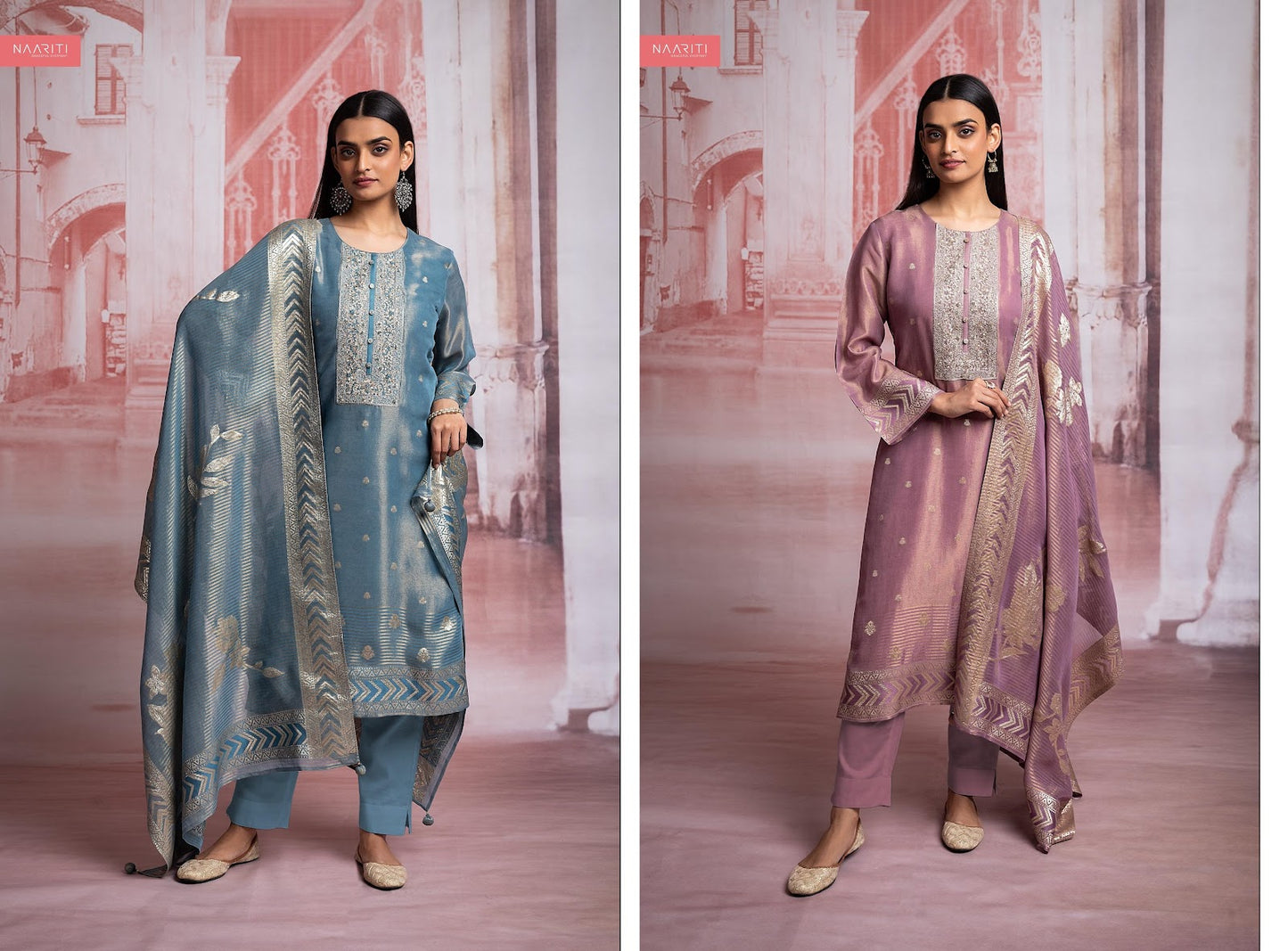 Nathya Naariti Tissue Silk Pant Style Suits Wholesale