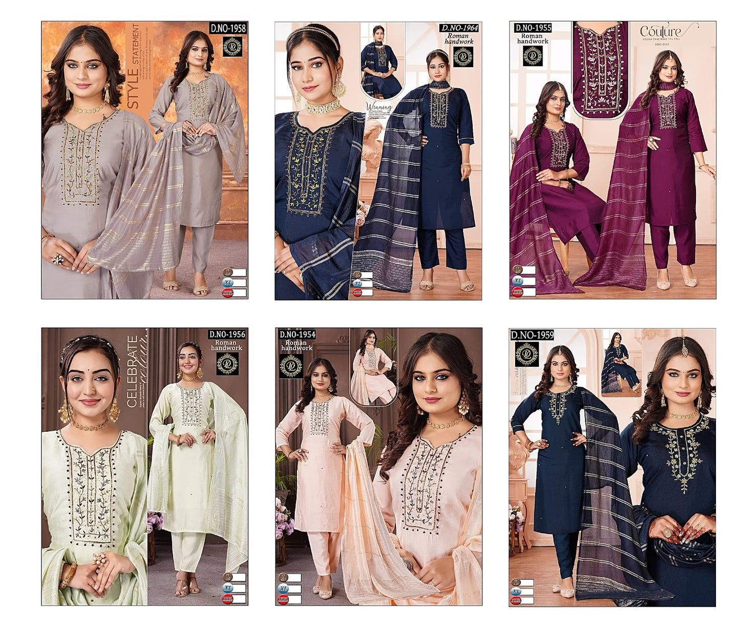 Neck Handwork Het Roman Silk Readymade Pant Style Suits Manufacturer